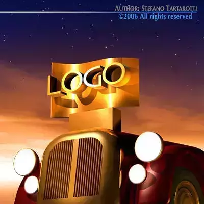 Logo scene with old car nose 3D model