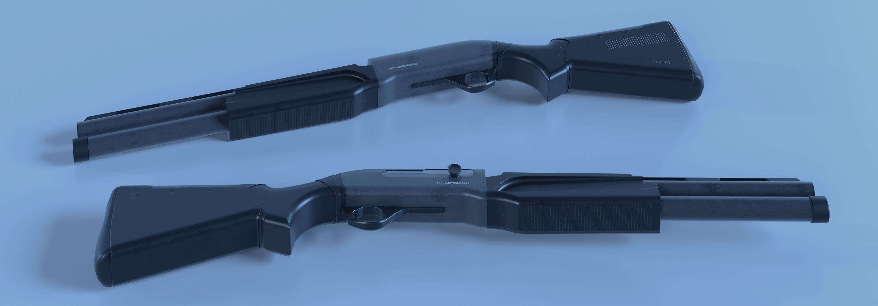 Custom Action Shotgun Low-poly 3D model_1