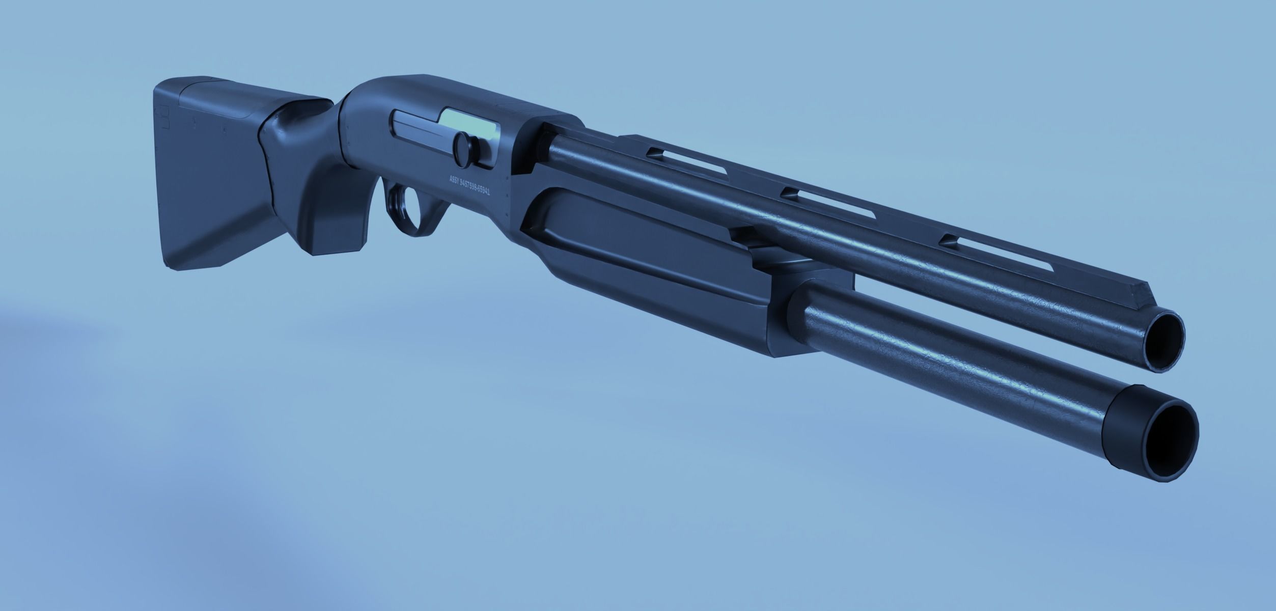 Custom Action Shotgun Low-poly 3D model_2