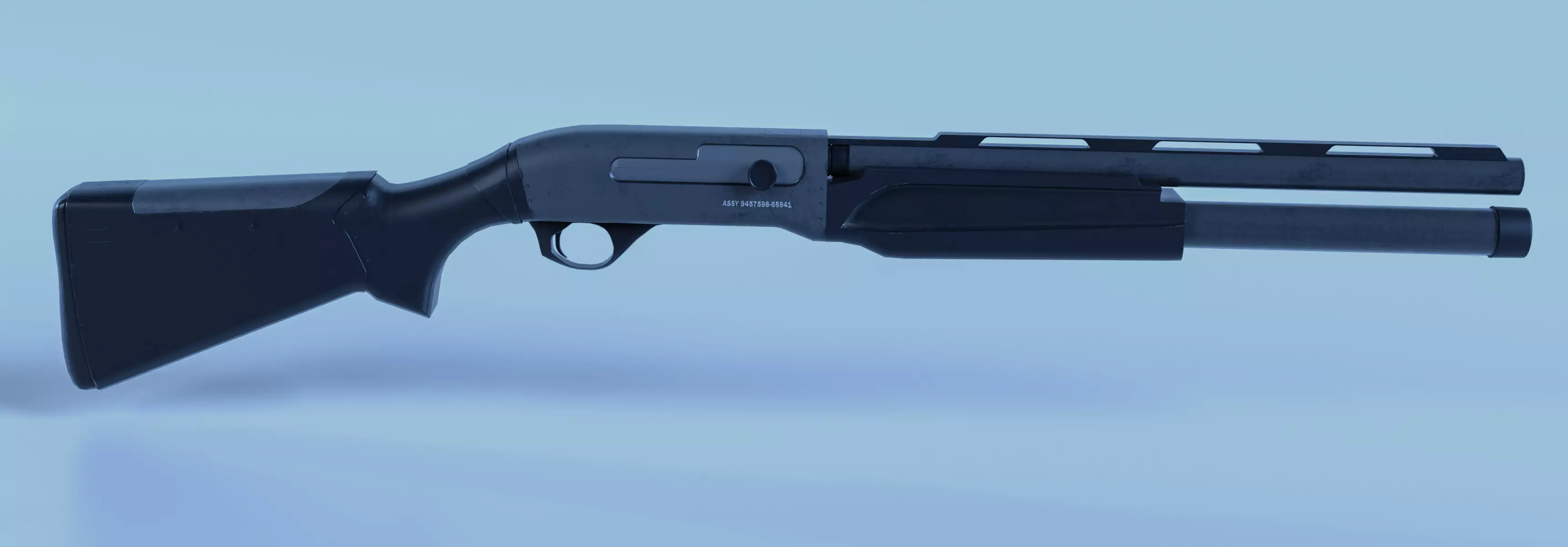 Custom Action Shotgun Low-poly 3D model_0