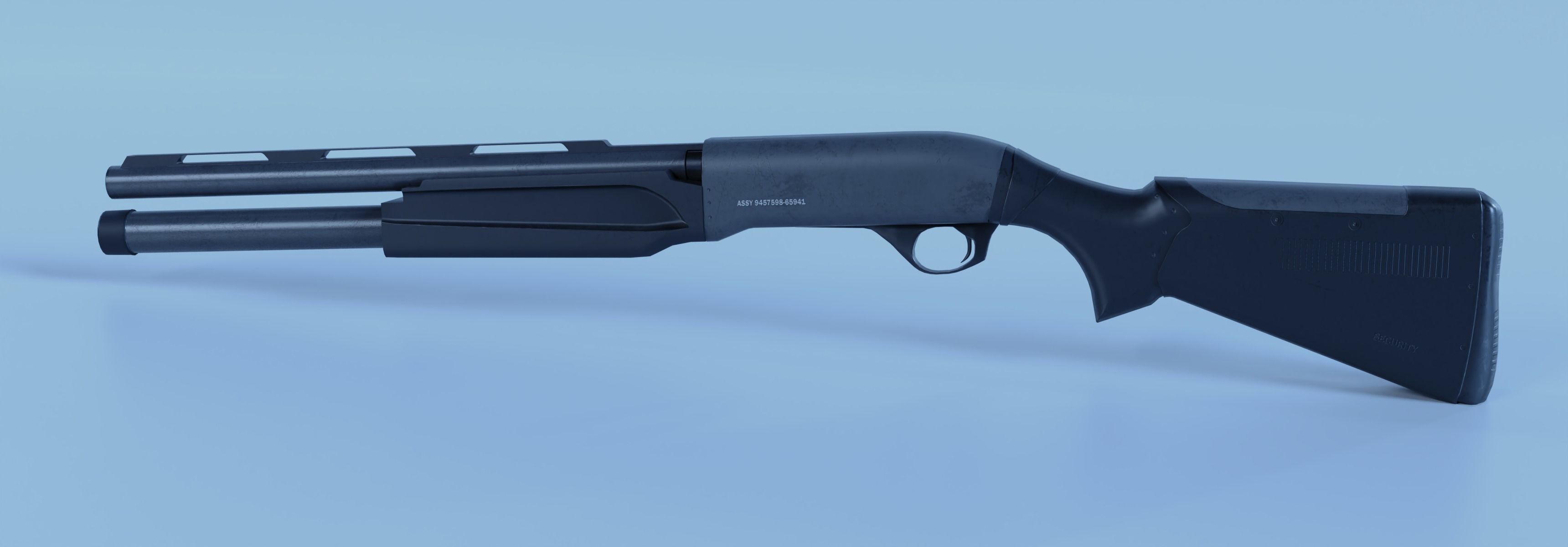 Custom Action Shotgun Low-poly 3D model_4