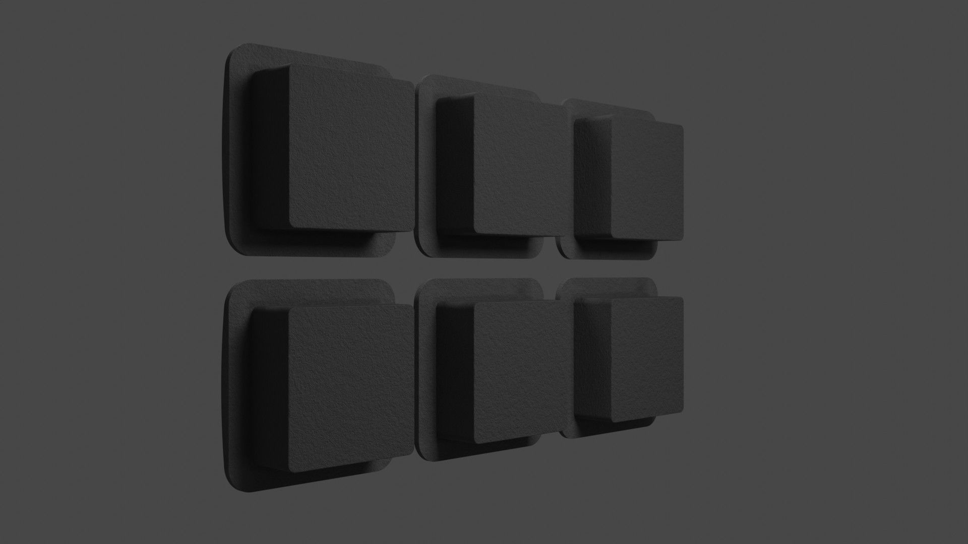 Black sockets and light switch 6 objects collection Low-poly 3D model_15