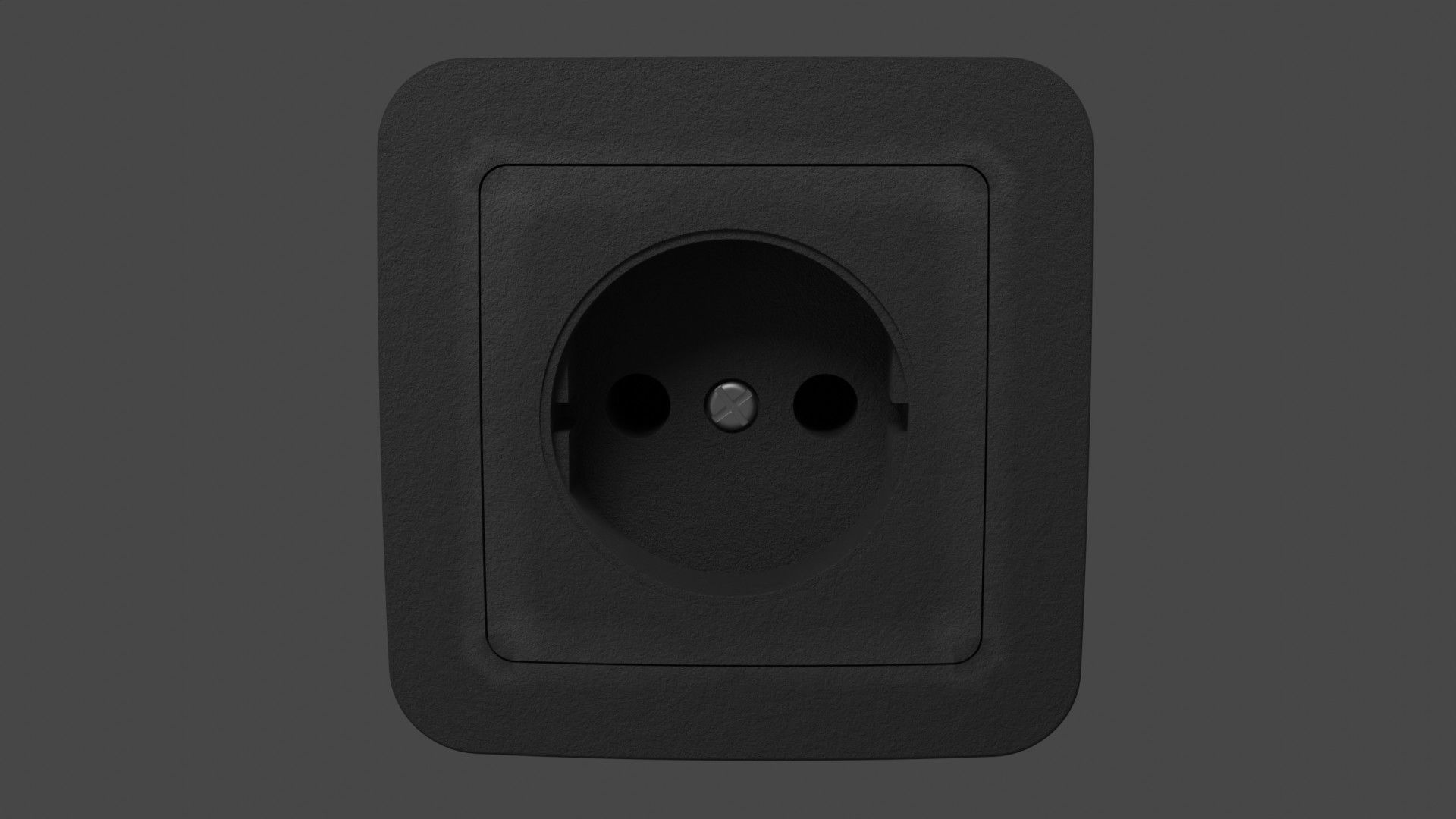 Black sockets and light switch 6 objects collection Low-poly 3D model_5
