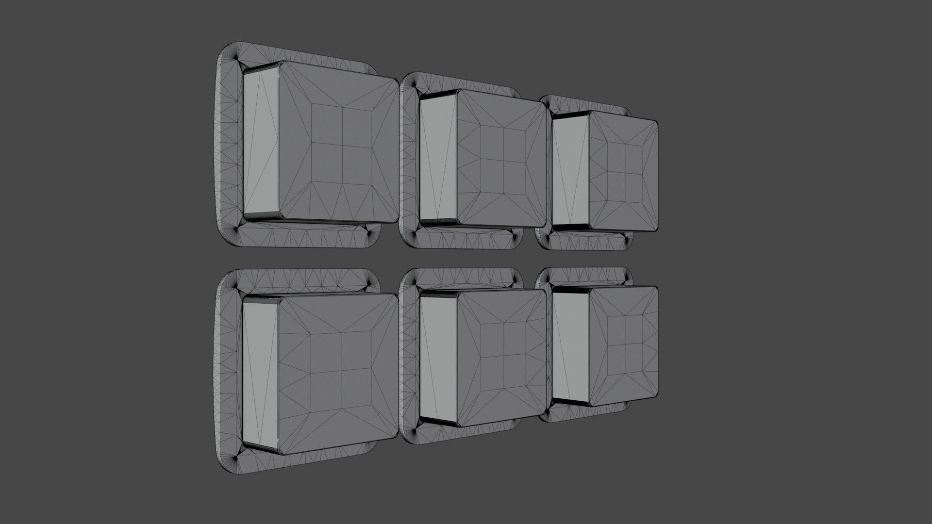 Black sockets and light switch 6 objects collection Low-poly 3D model_16