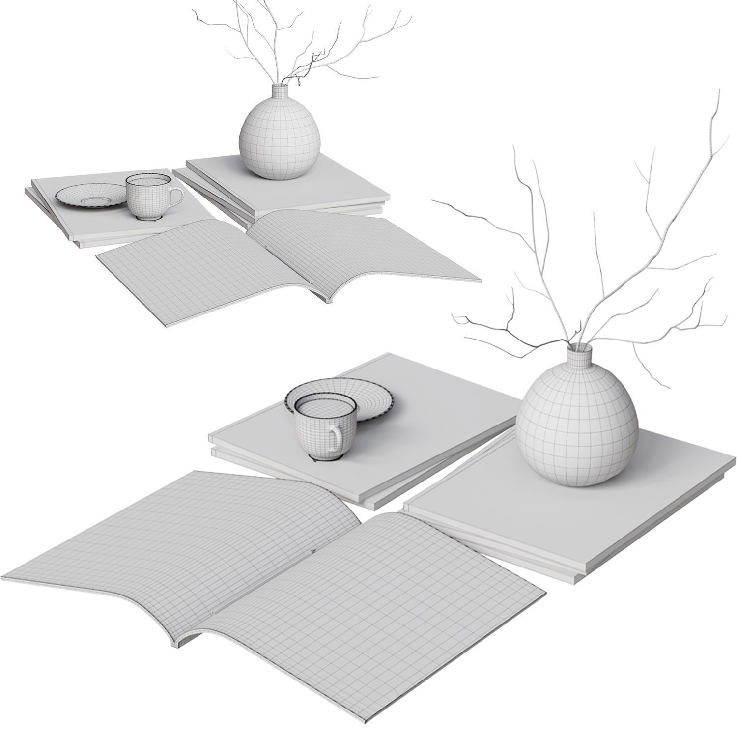 Decorative Set with Kinfolk Magazines 3D model_8