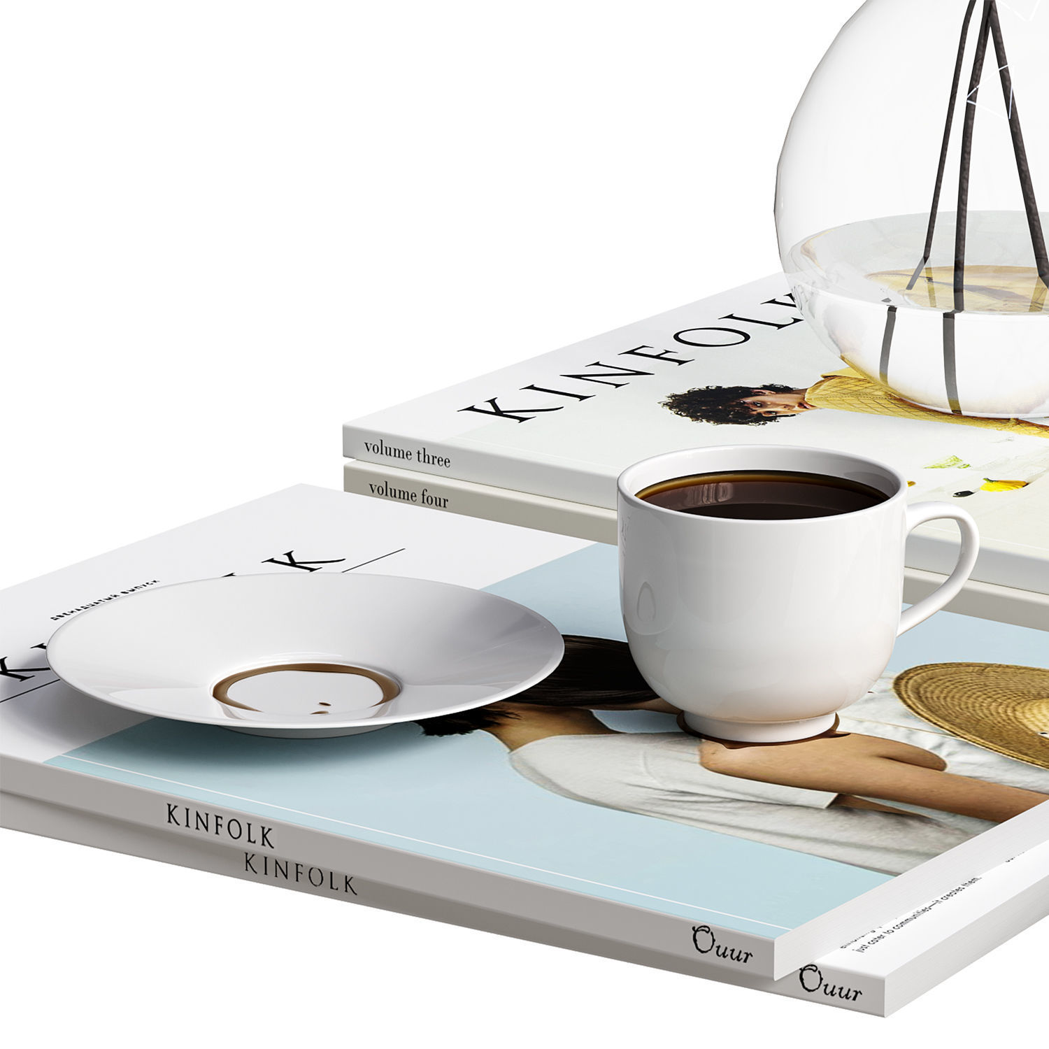 Decorative Set with Kinfolk Magazines 3D model_7