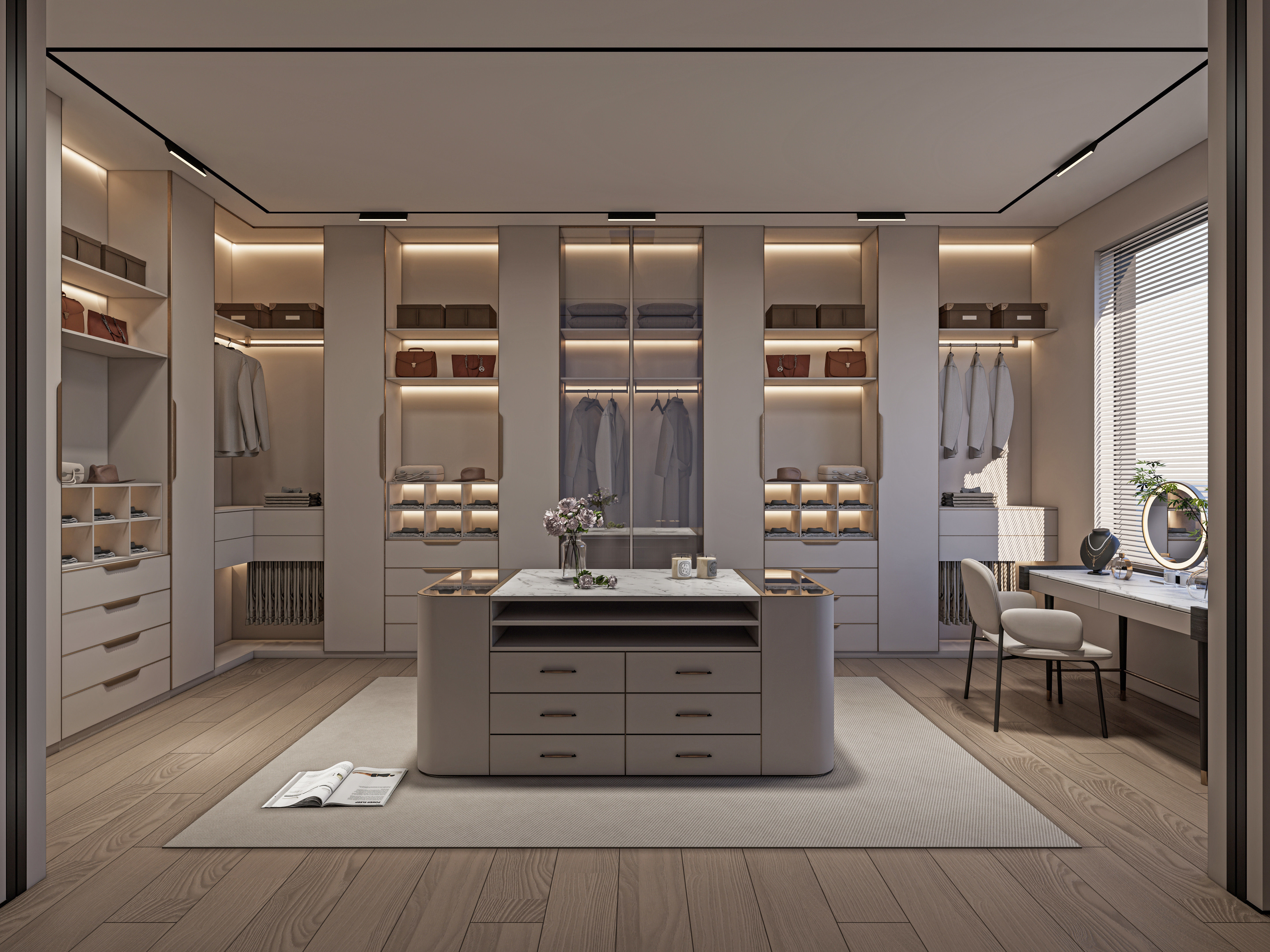 Dressing room  Wardrobe closet full Scene 3D model_1