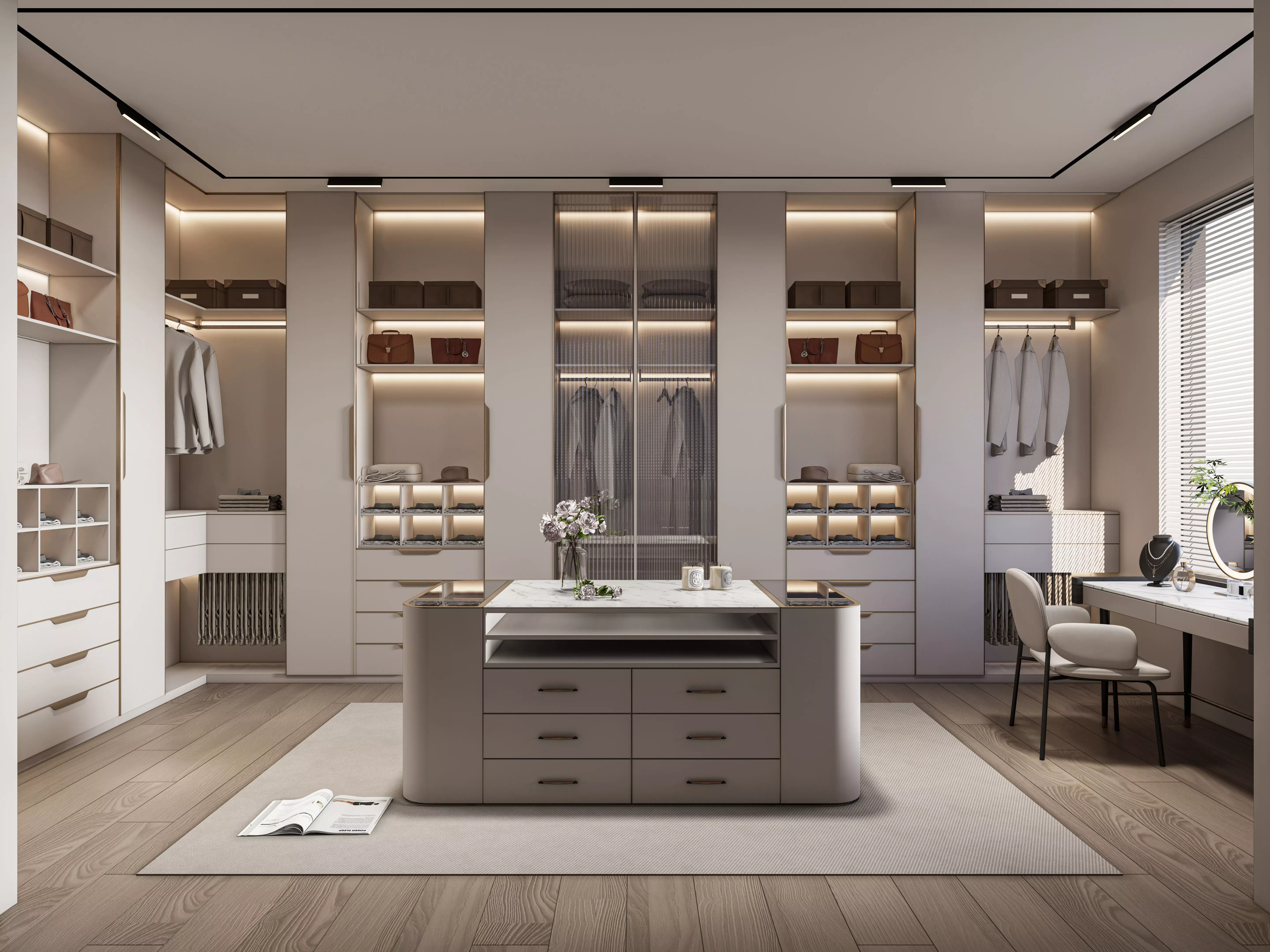 Dressing room  Wardrobe closet full Scene 3D model_0