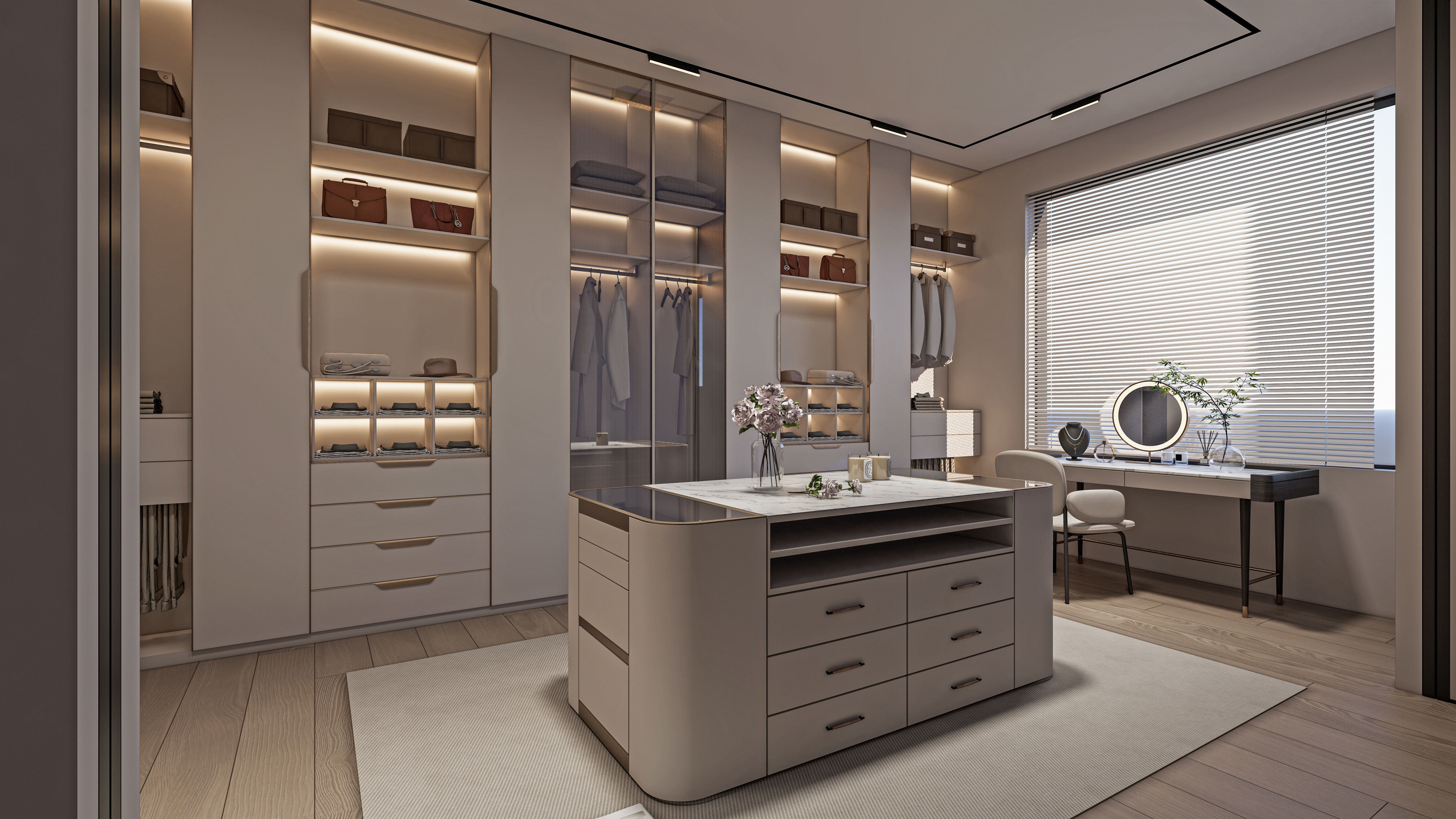 Dressing room  Wardrobe closet full Scene 3D model_2
