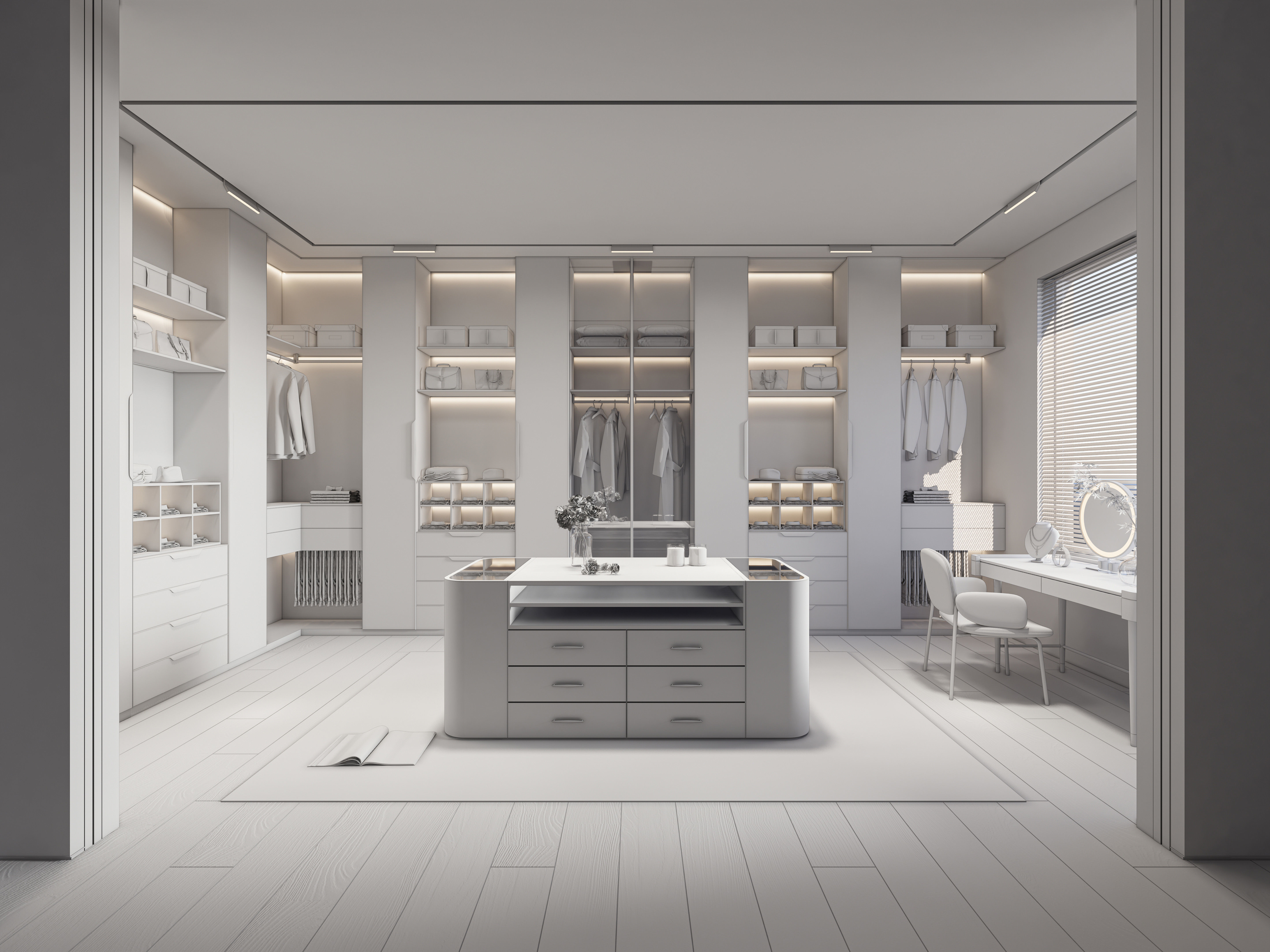 Dressing room  Wardrobe closet full Scene 3D model_17