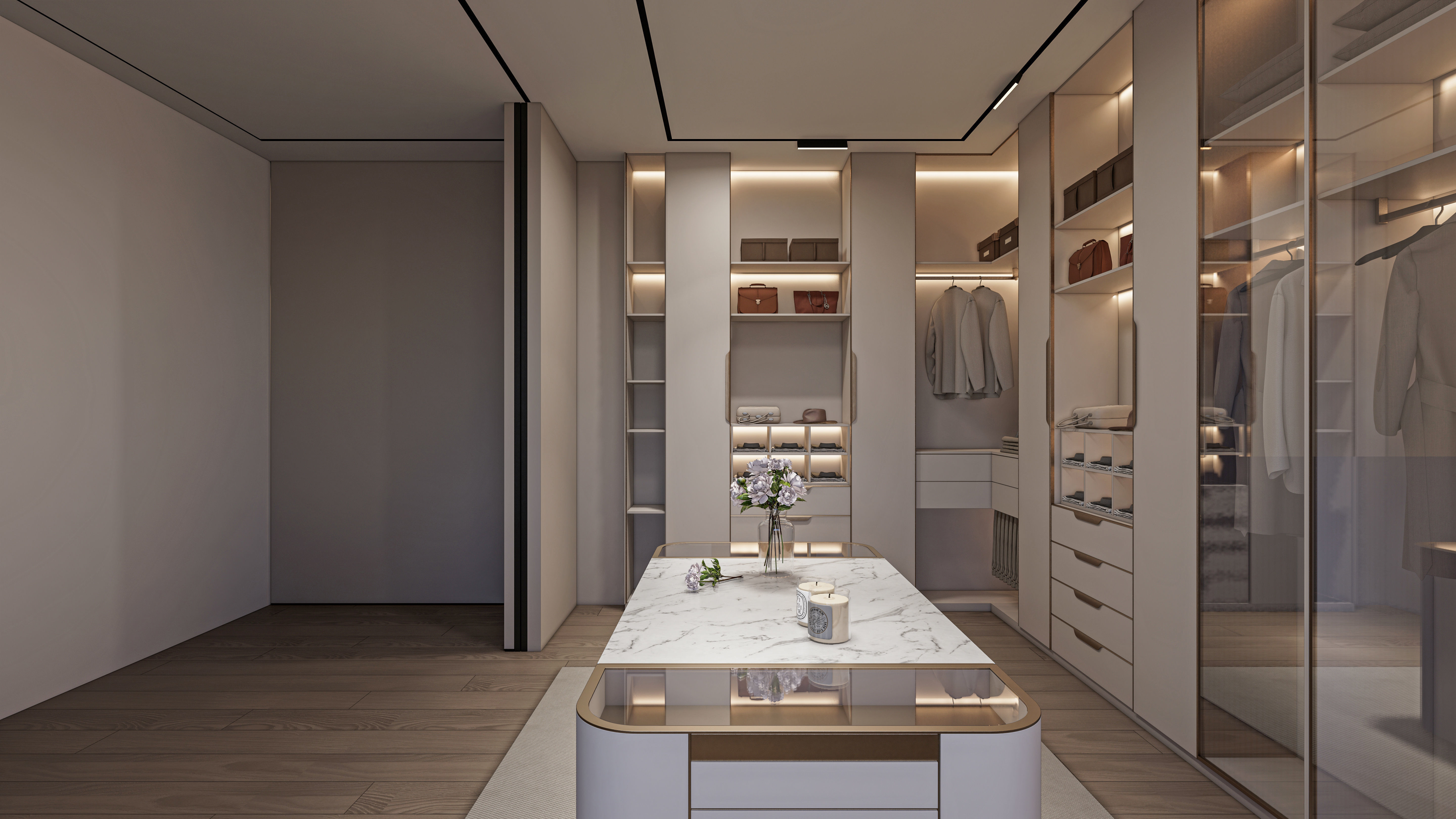 Dressing room  Wardrobe closet full Scene 3D model_7