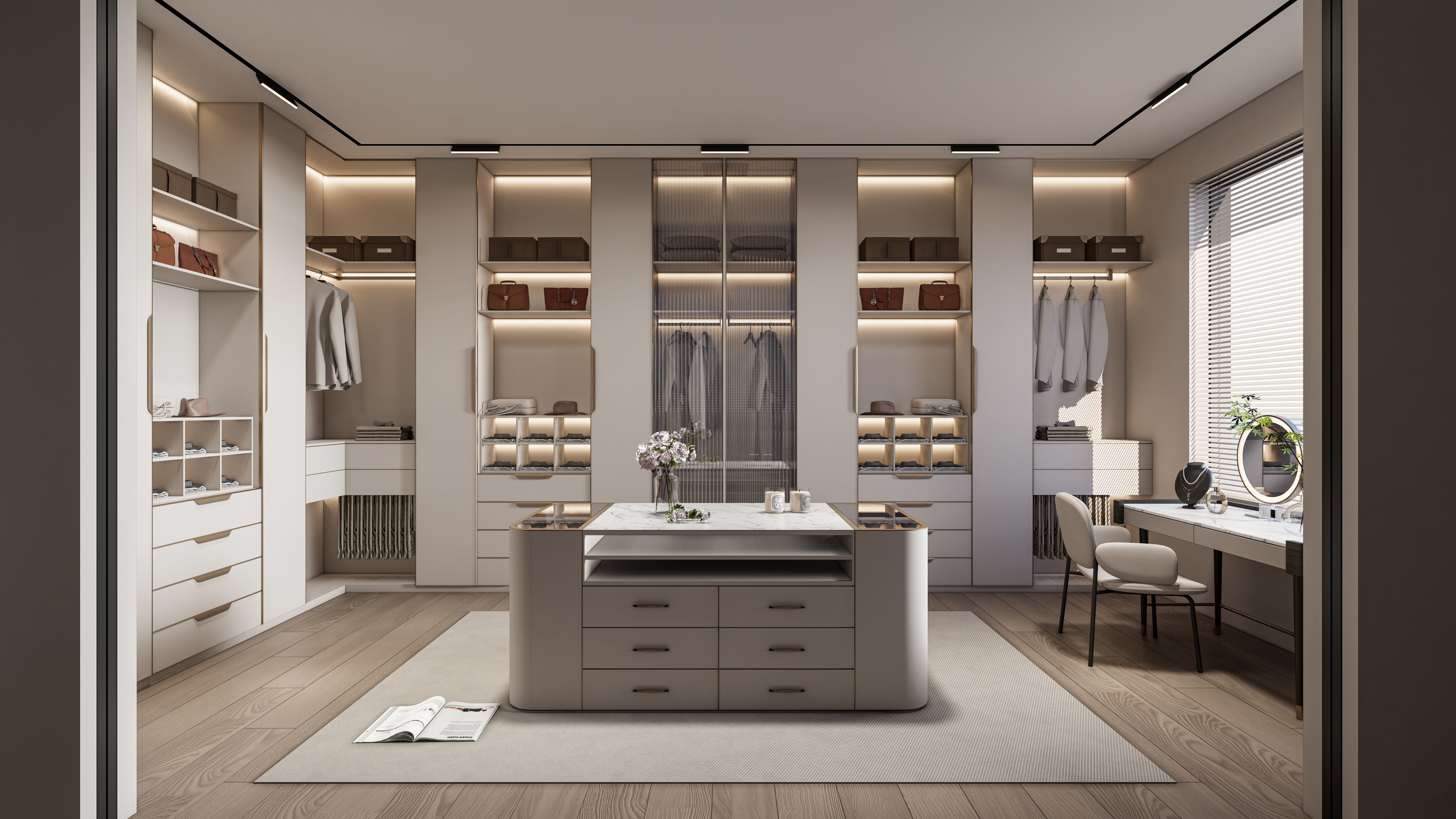 Dressing room  Wardrobe closet full Scene 3D model_24