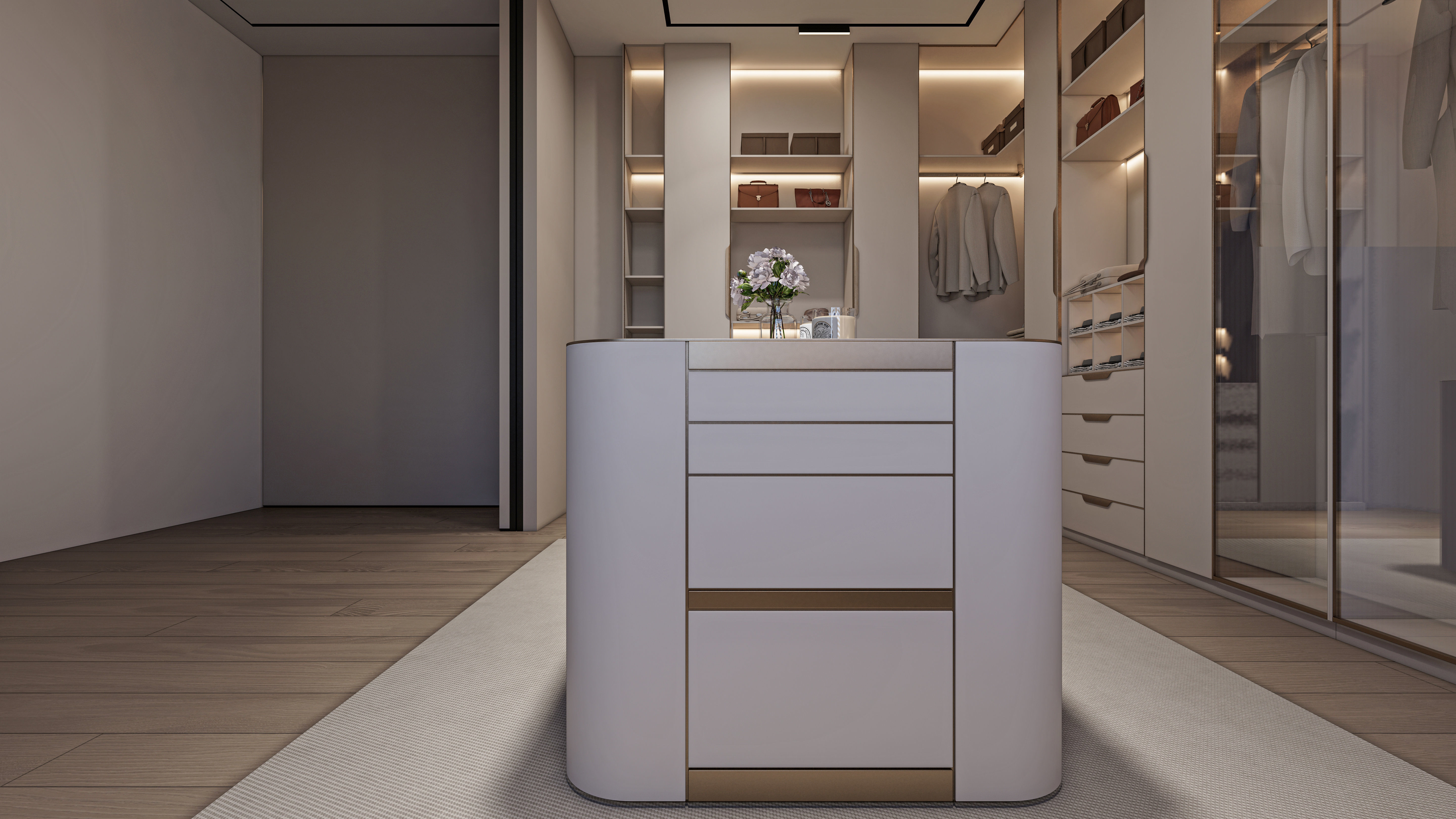 Dressing room  Wardrobe closet full Scene 3D model_8