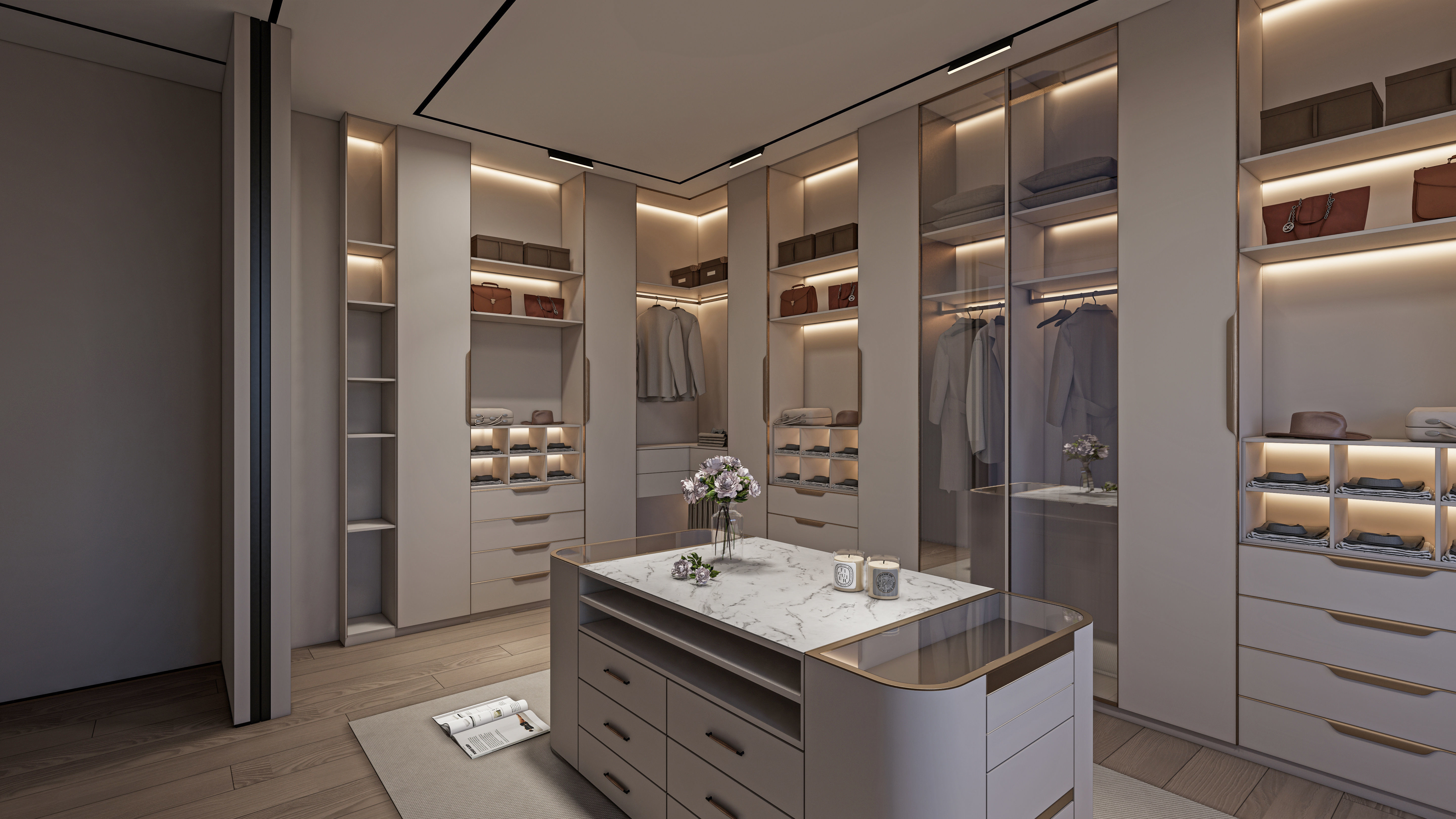 Dressing room  Wardrobe closet full Scene 3D model_4
