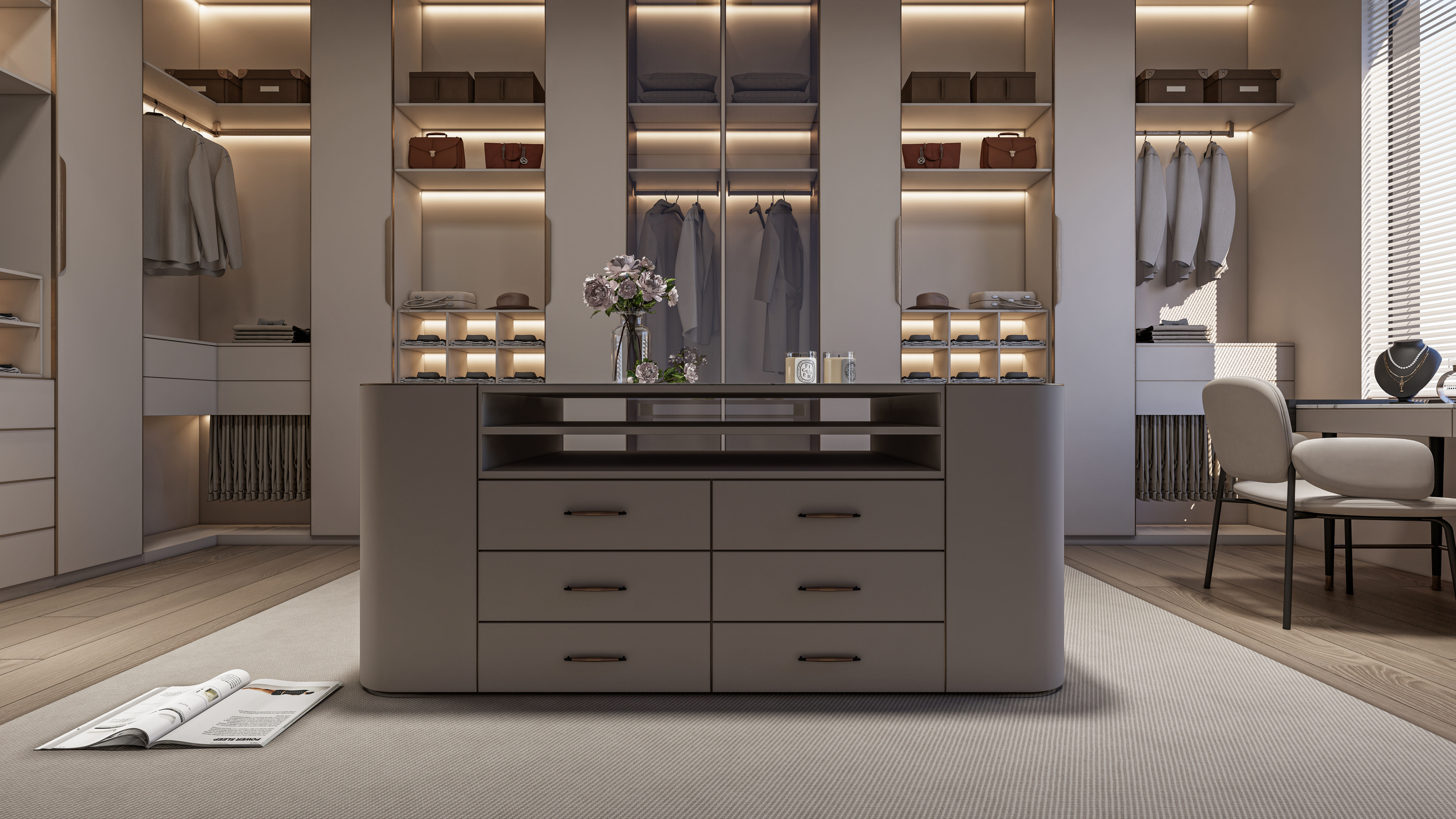 Dressing room  Wardrobe closet full Scene 3D model_13