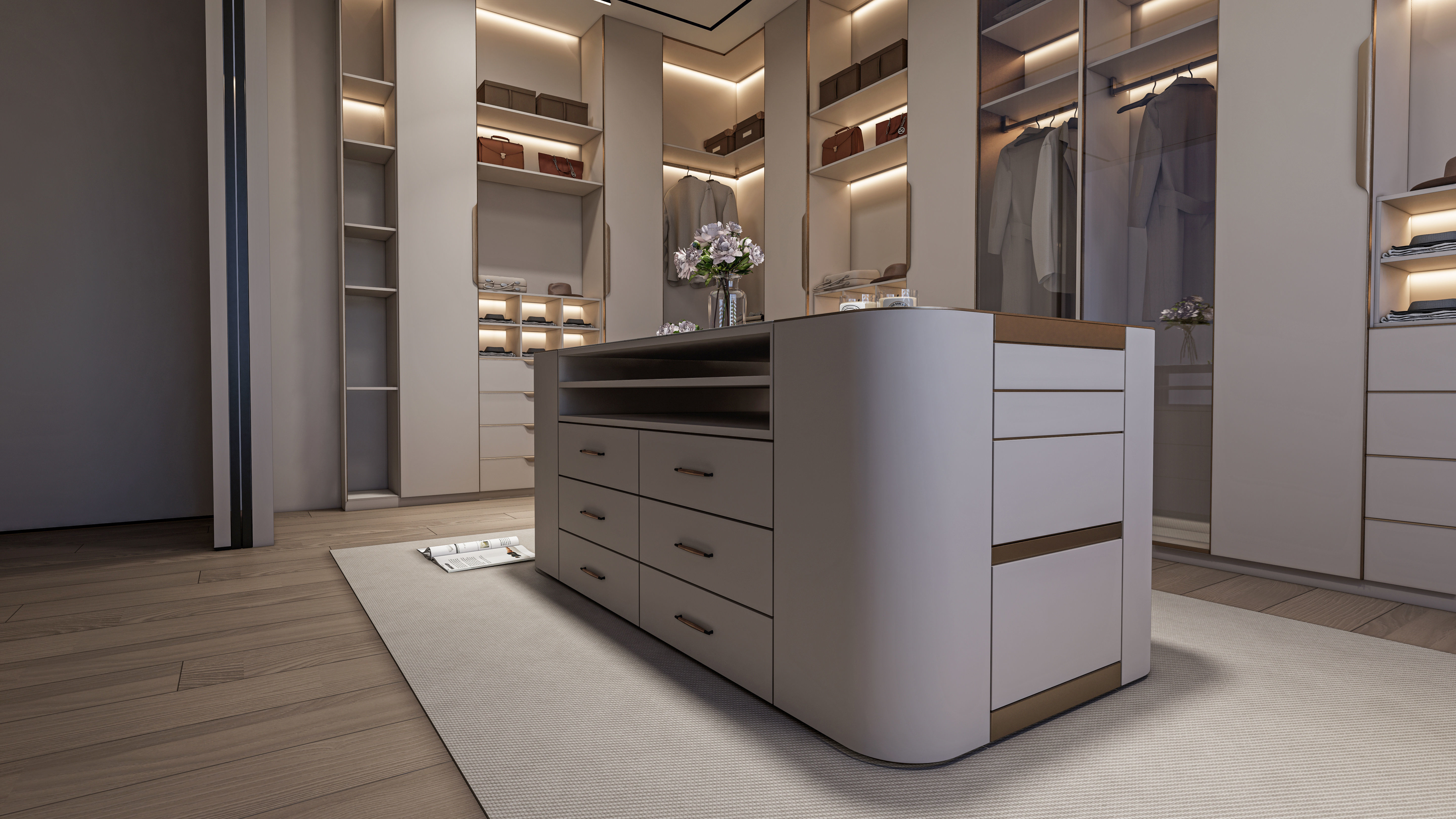 Dressing room  Wardrobe closet full Scene 3D model_9