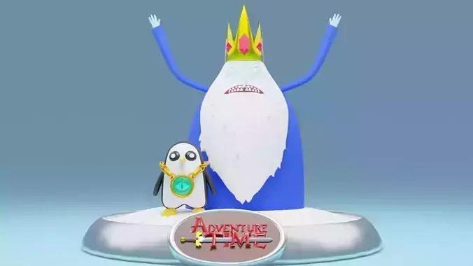 Ice king and gunter - Adventure Time printable model Low-poly 3D model