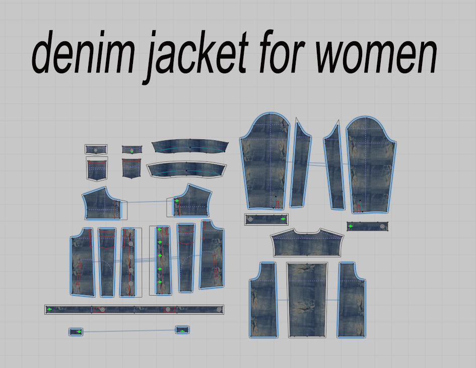 denim jacket for women 3D print model_3