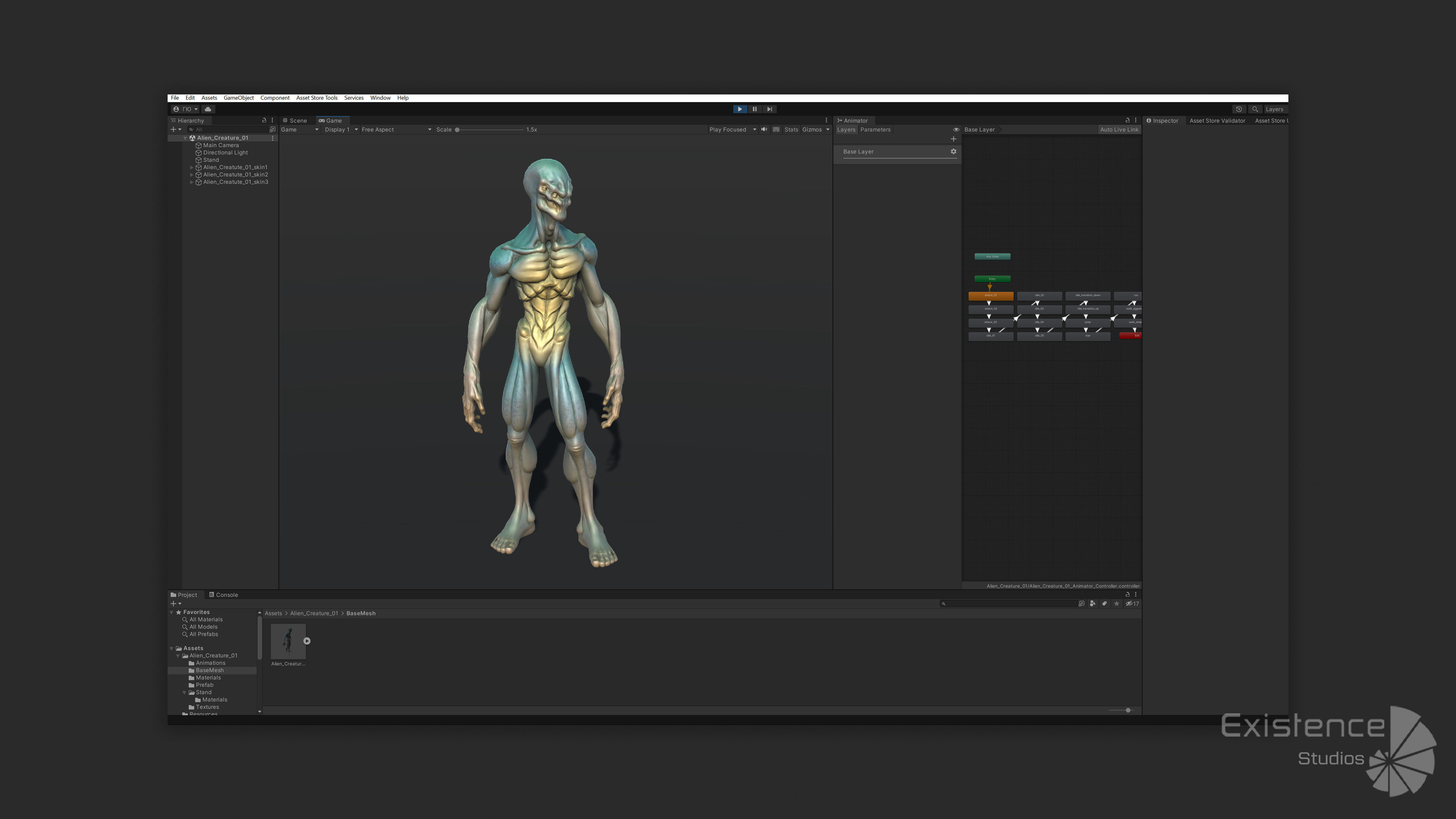 Alien Creature 01 - Stylized Monsters Animation UFO Enemy - 14 Low-poly 3D model_8