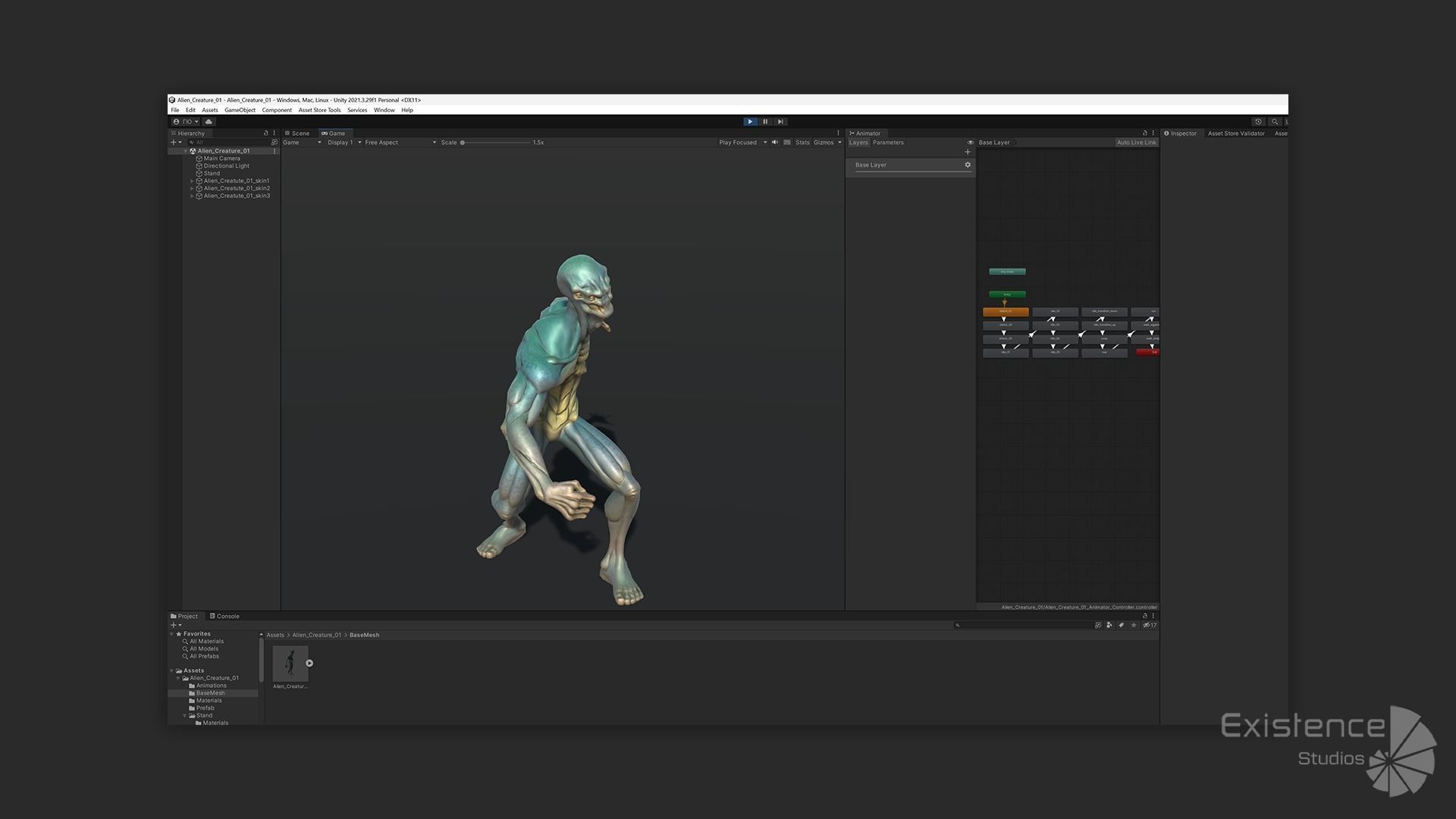 Alien Creature 01 - Stylized Monsters Animation UFO Enemy - 14 Low-poly 3D model_14