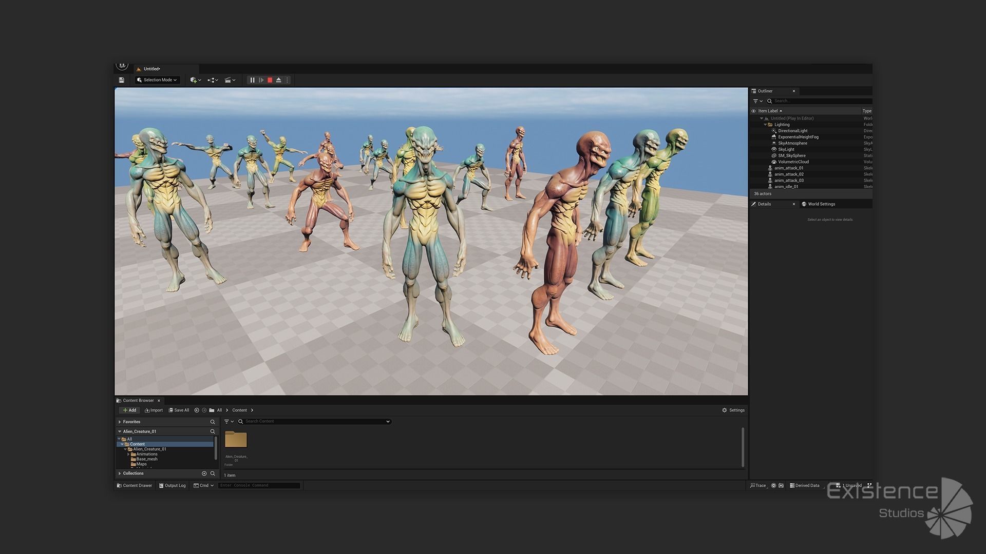 Alien Creature 01 - Stylized Monsters Animation UFO Enemy - 14 Low-poly 3D model_17