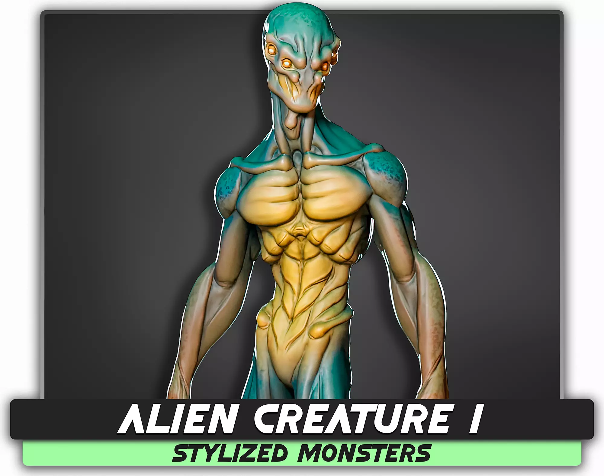 Alien Creature 01 - Stylized Monsters Animation UFO Enemy - 14 Low-poly 3D model_0
