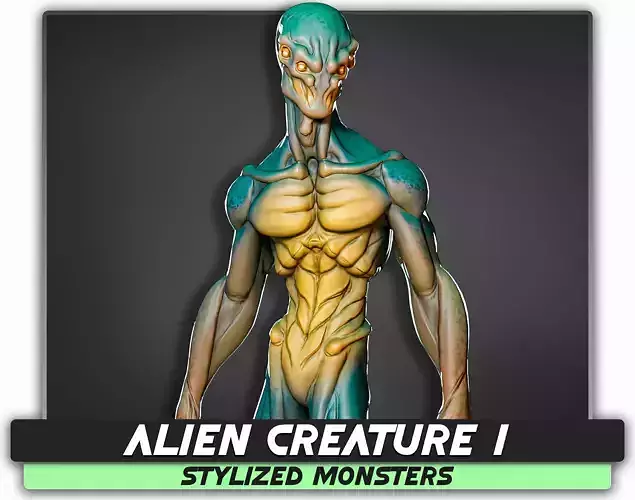 Alien Creature 01 - Stylized Monsters Animation UFO Enemy - 14 Low-poly 3D model