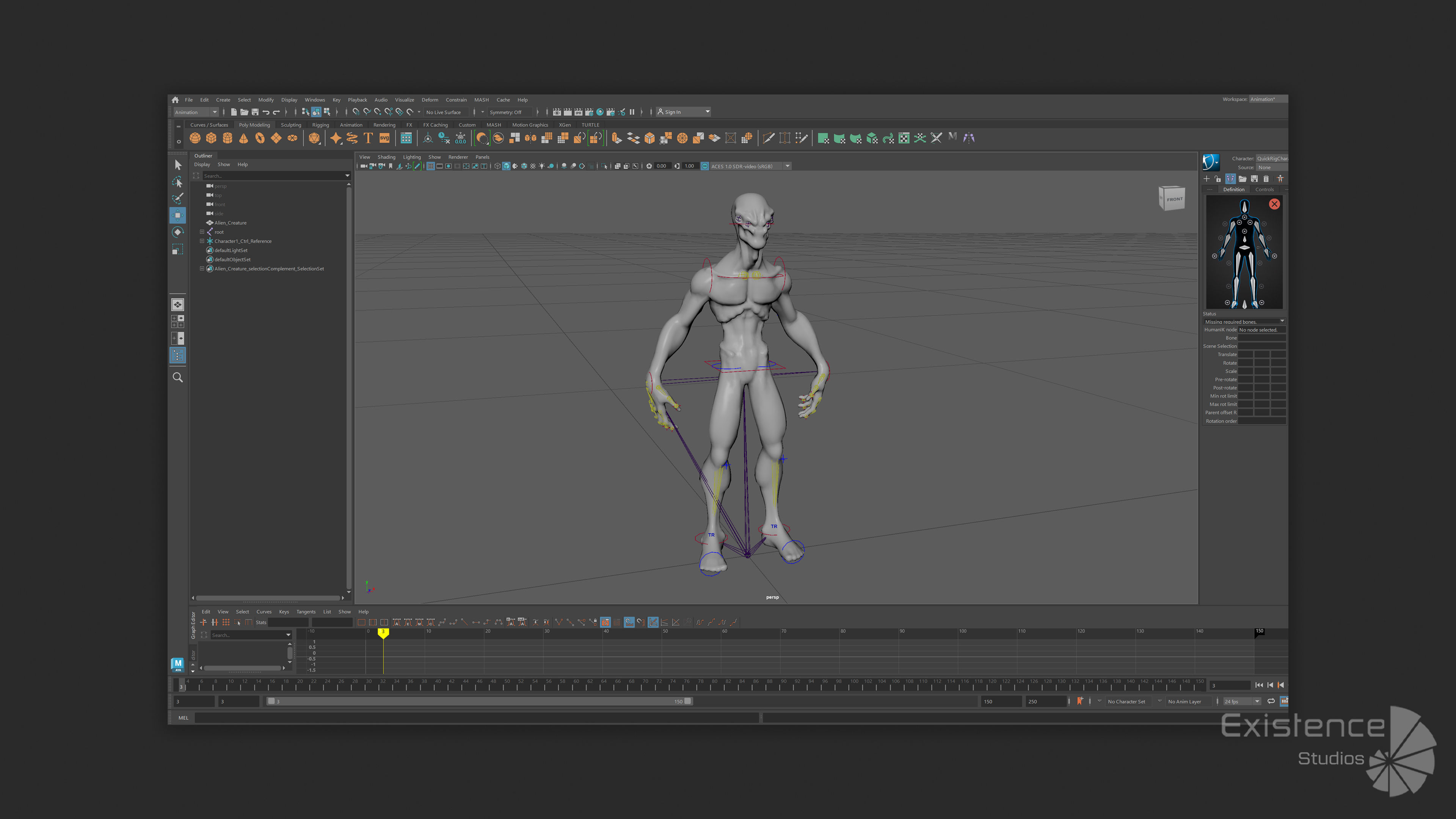 Alien Creature 01 - Stylized Monsters Animation UFO Enemy - 14 Low-poly 3D model_10