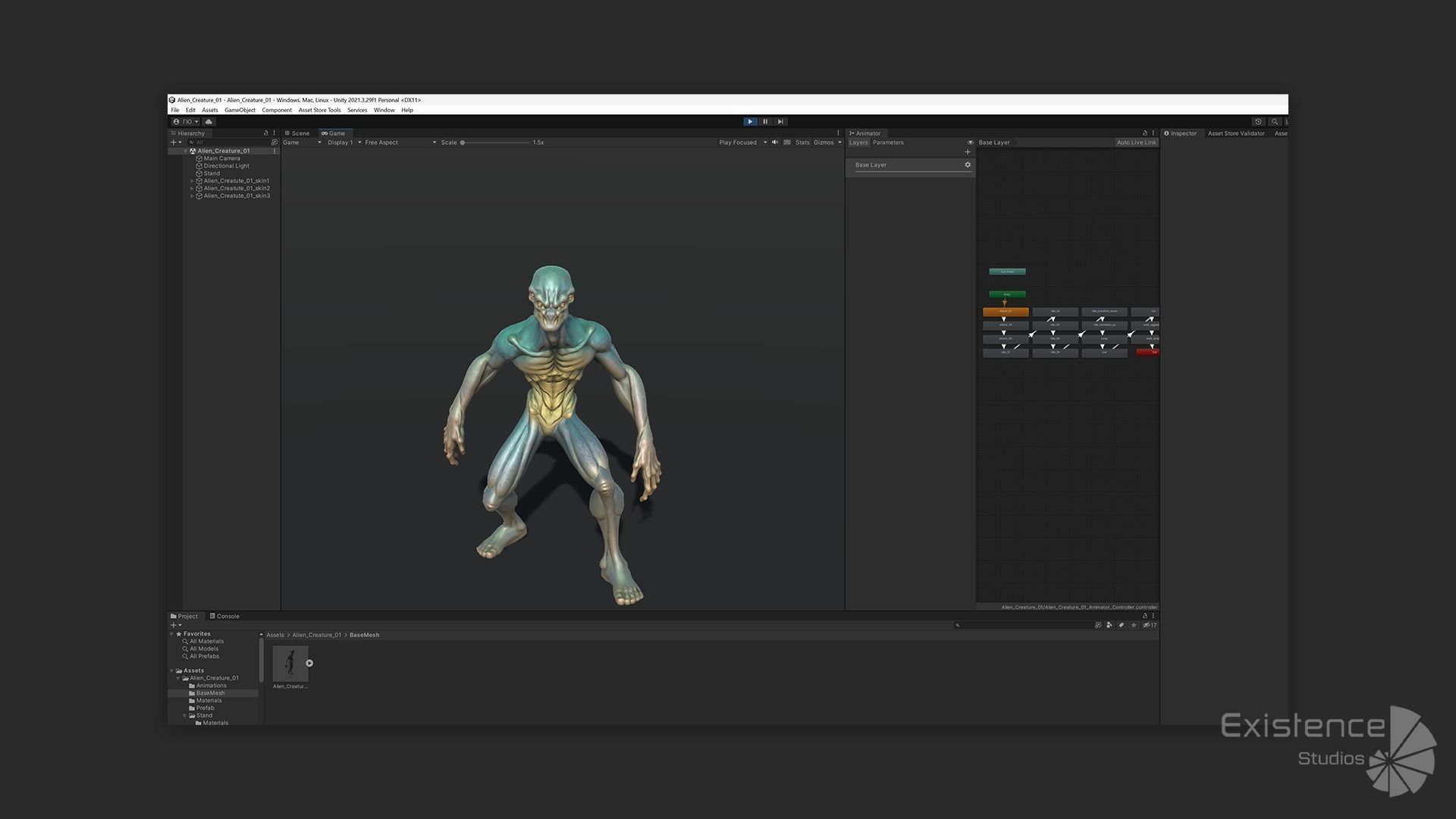 Alien Creature 01 - Stylized Monsters Animation UFO Enemy - 14 Low-poly 3D model_13