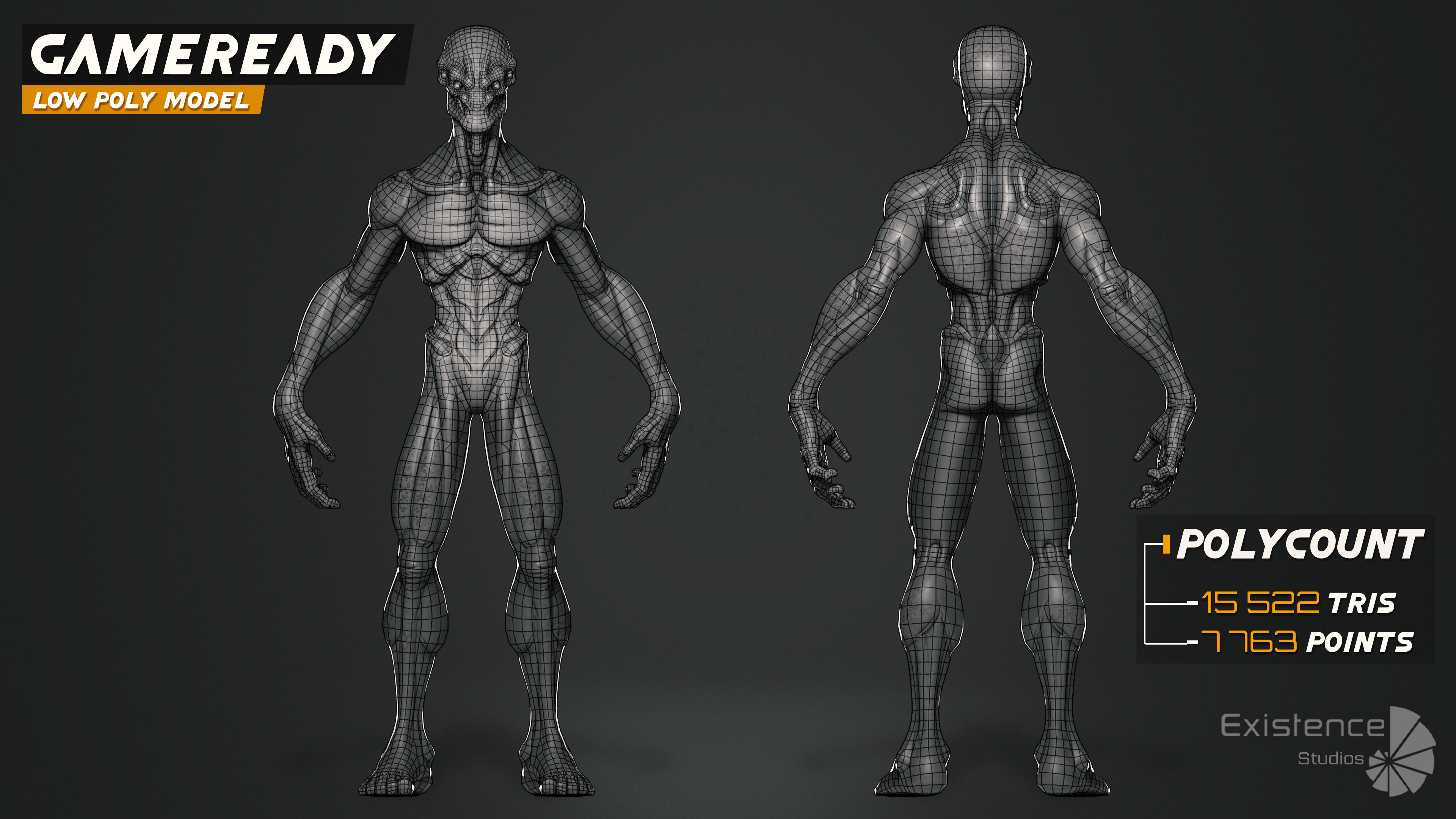 Alien Creature 01 - Stylized Monsters Animation UFO Enemy - 14 Low-poly 3D model_5