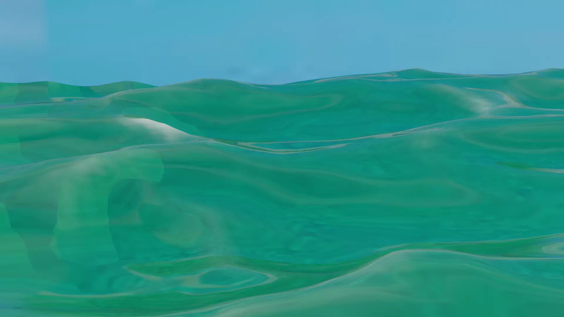 3d lowpoly ocean Low-poly 3D model_0