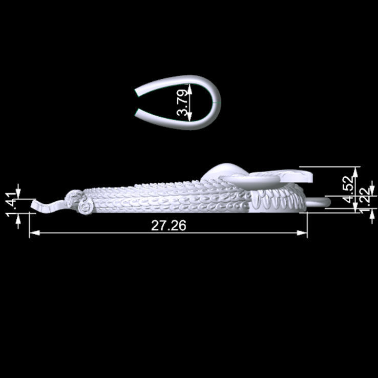 Owl Pendant 3D print model_6