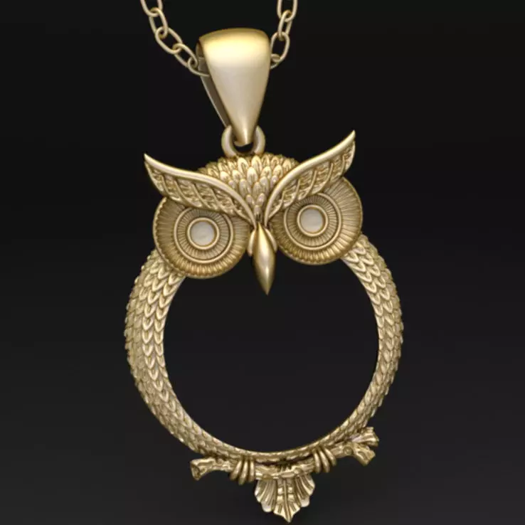 Owl Pendant 3D print model_0