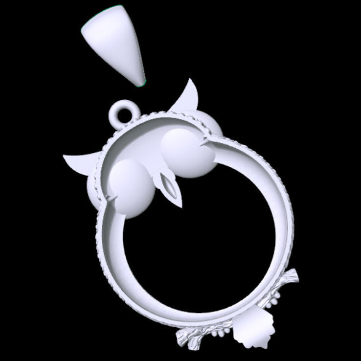 Owl Pendant 3D print model_3