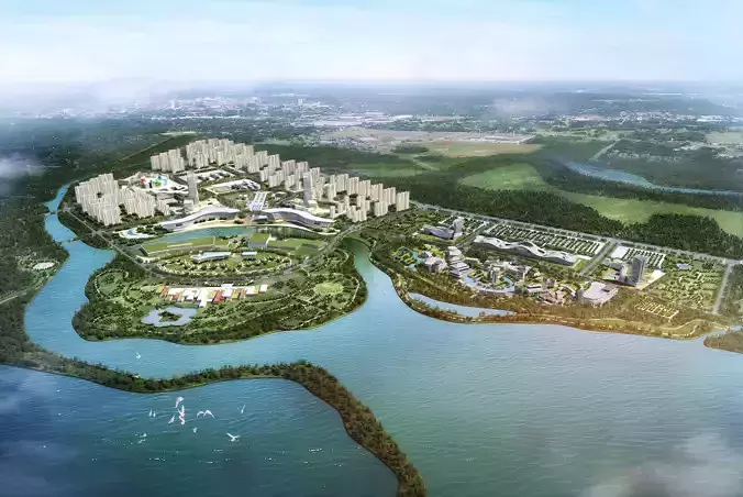 3Dmax fashion city commercial square building 214