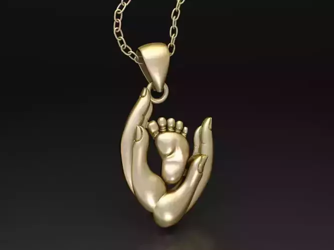 Baby and Mother Pendant 3D print model