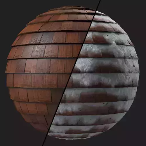 Roof Tile Materials 77- Wooden Roofing By Snow Sbsar Seamless 