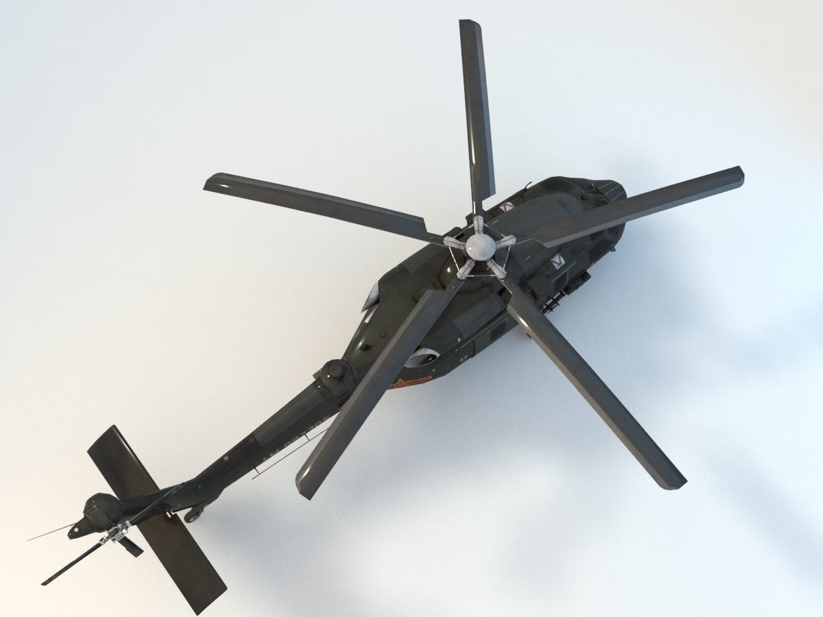Chinese Z20 helicopter Low-poly 3D model_3