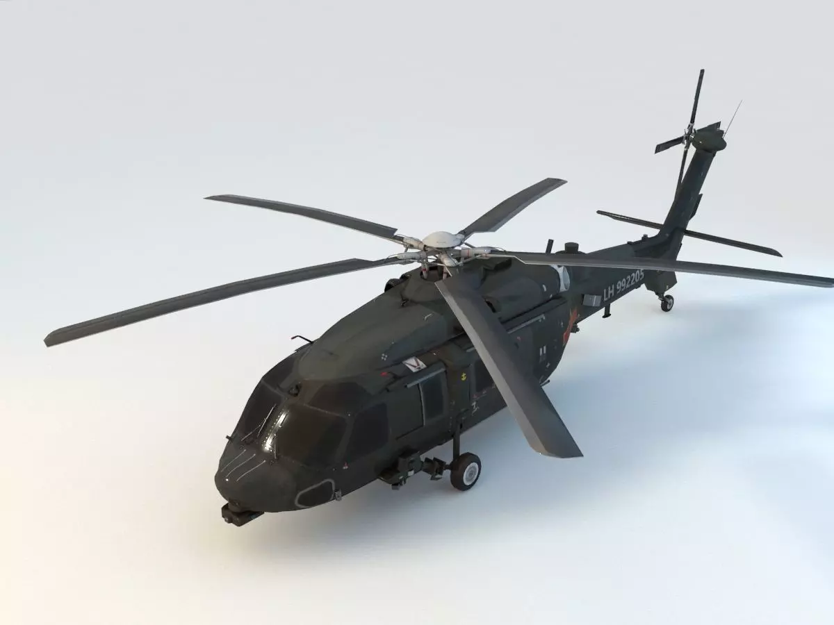 Chinese Z20 helicopter Low-poly 3D model_0