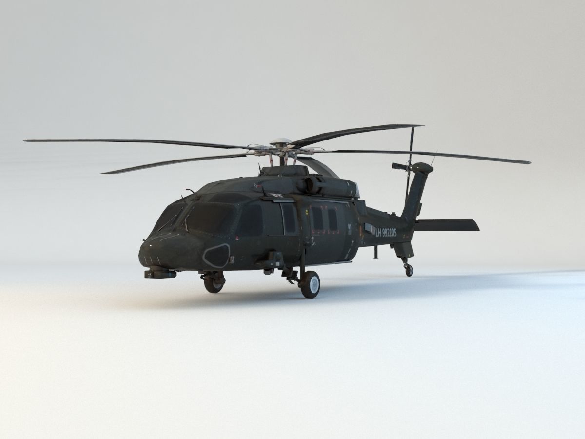 Chinese Z20 helicopter Low-poly 3D model_6