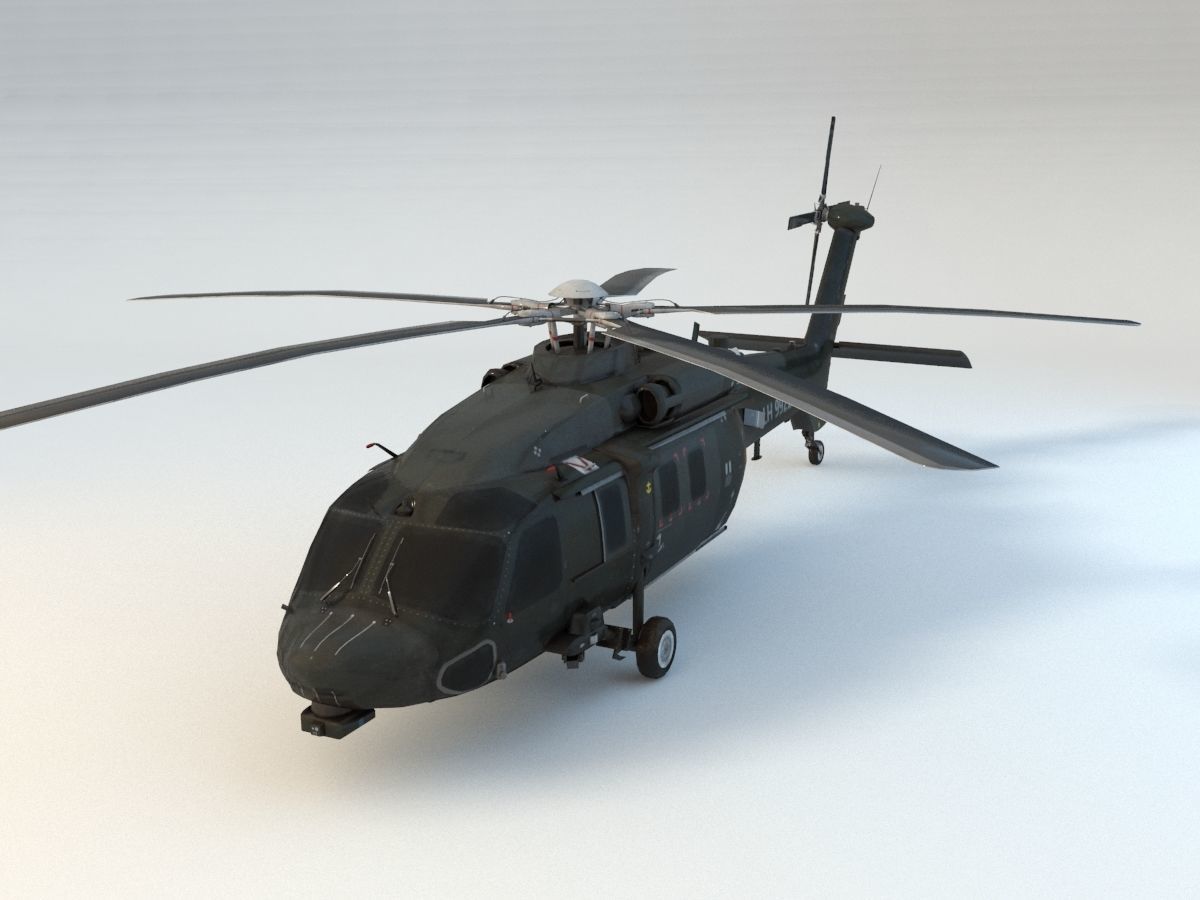 Chinese Z20 helicopter Low-poly 3D model_5