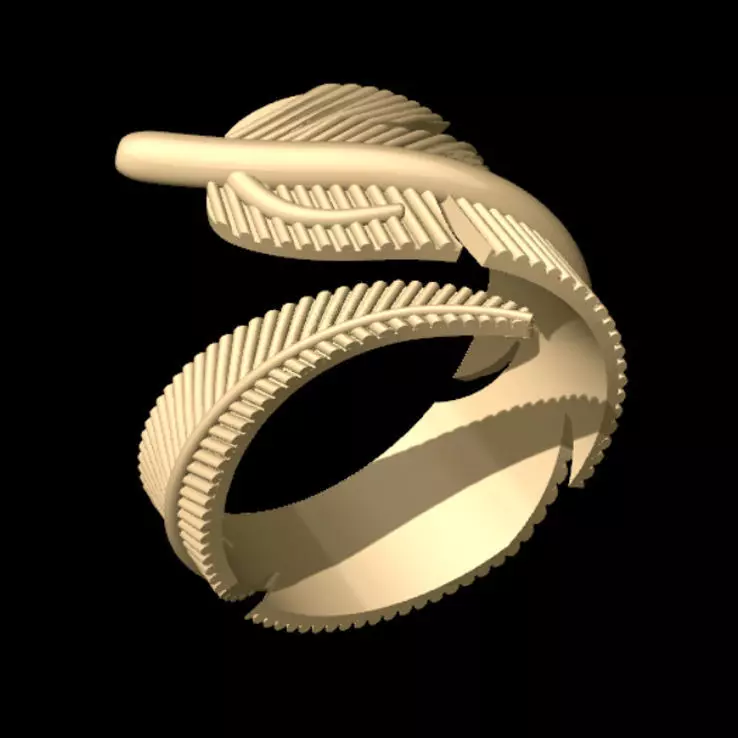 Feather Ring 3D print model