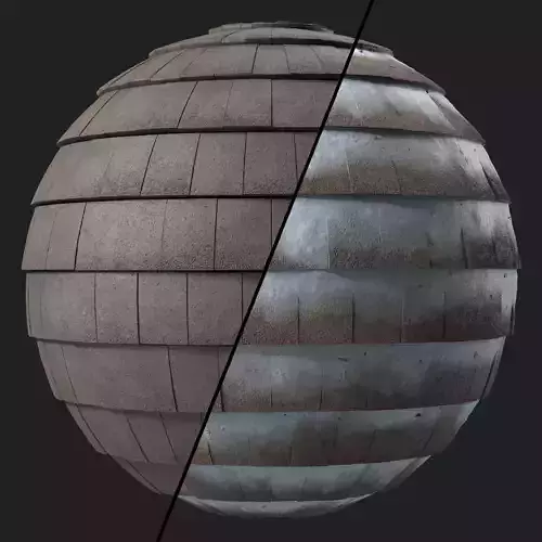 Roof Tile Materials 66- Concrete Roofing by Sbsar Seamless Pbr