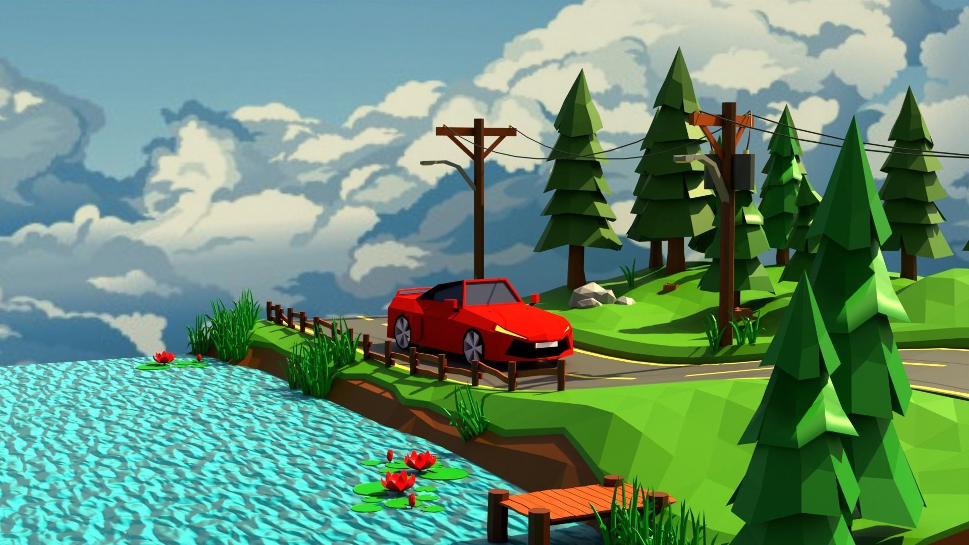 Road HT12 Low-poly 3D model_2