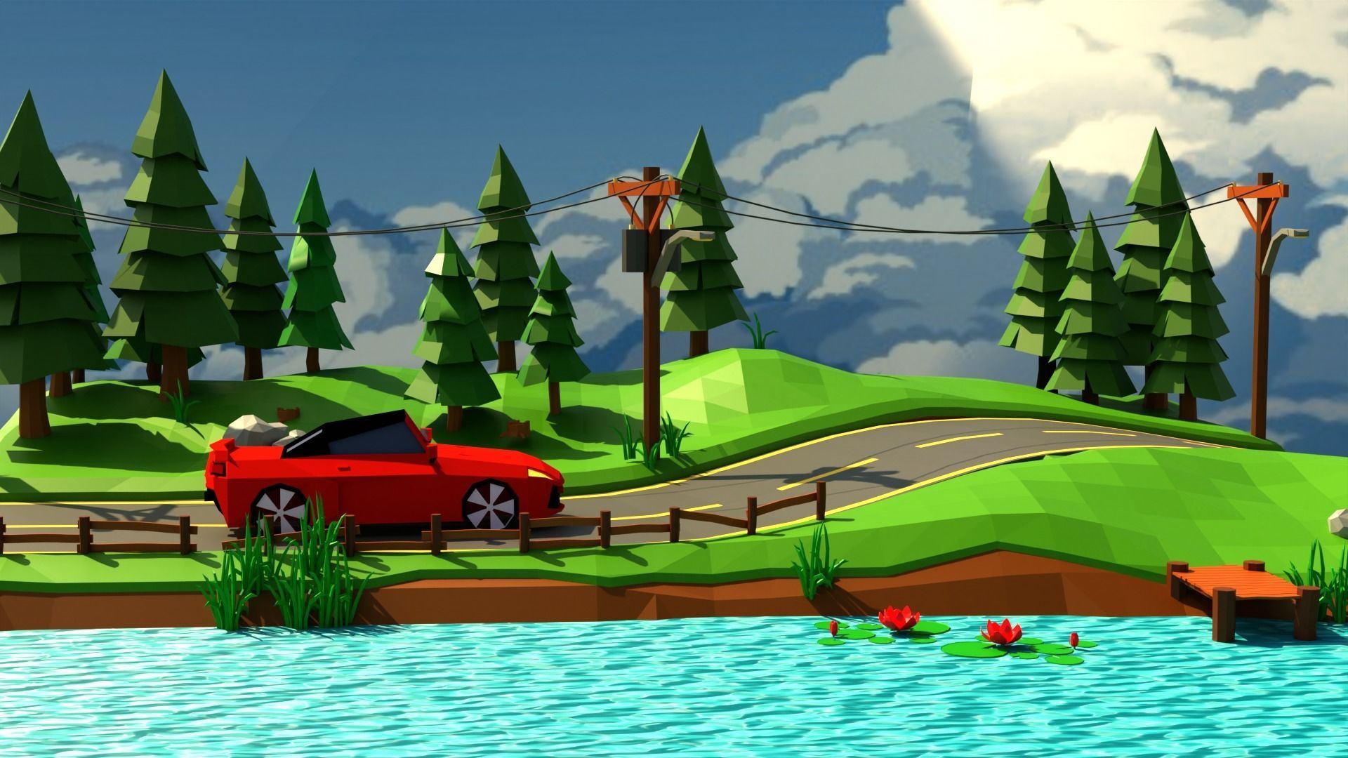 Road HT12 Low-poly 3D model_5