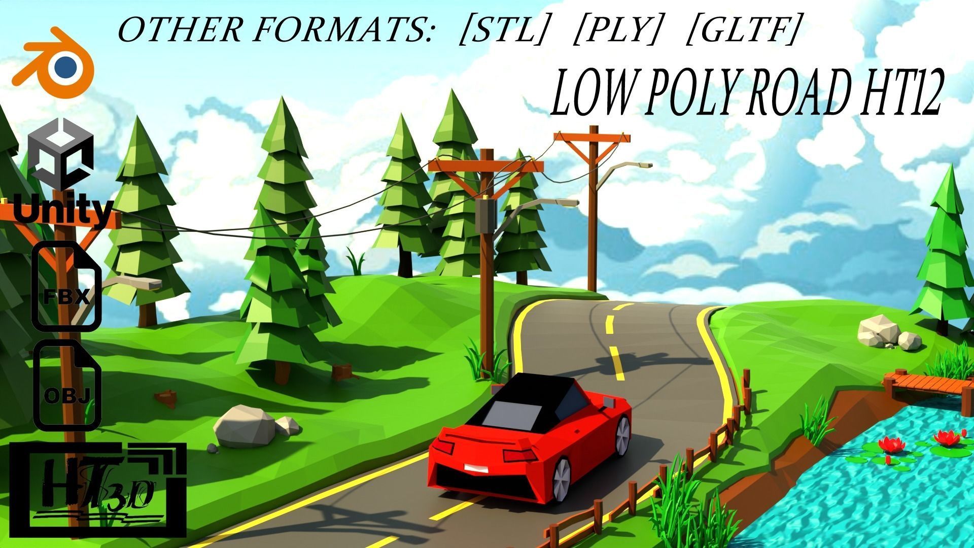 Road HT12 Low-poly 3D model_1