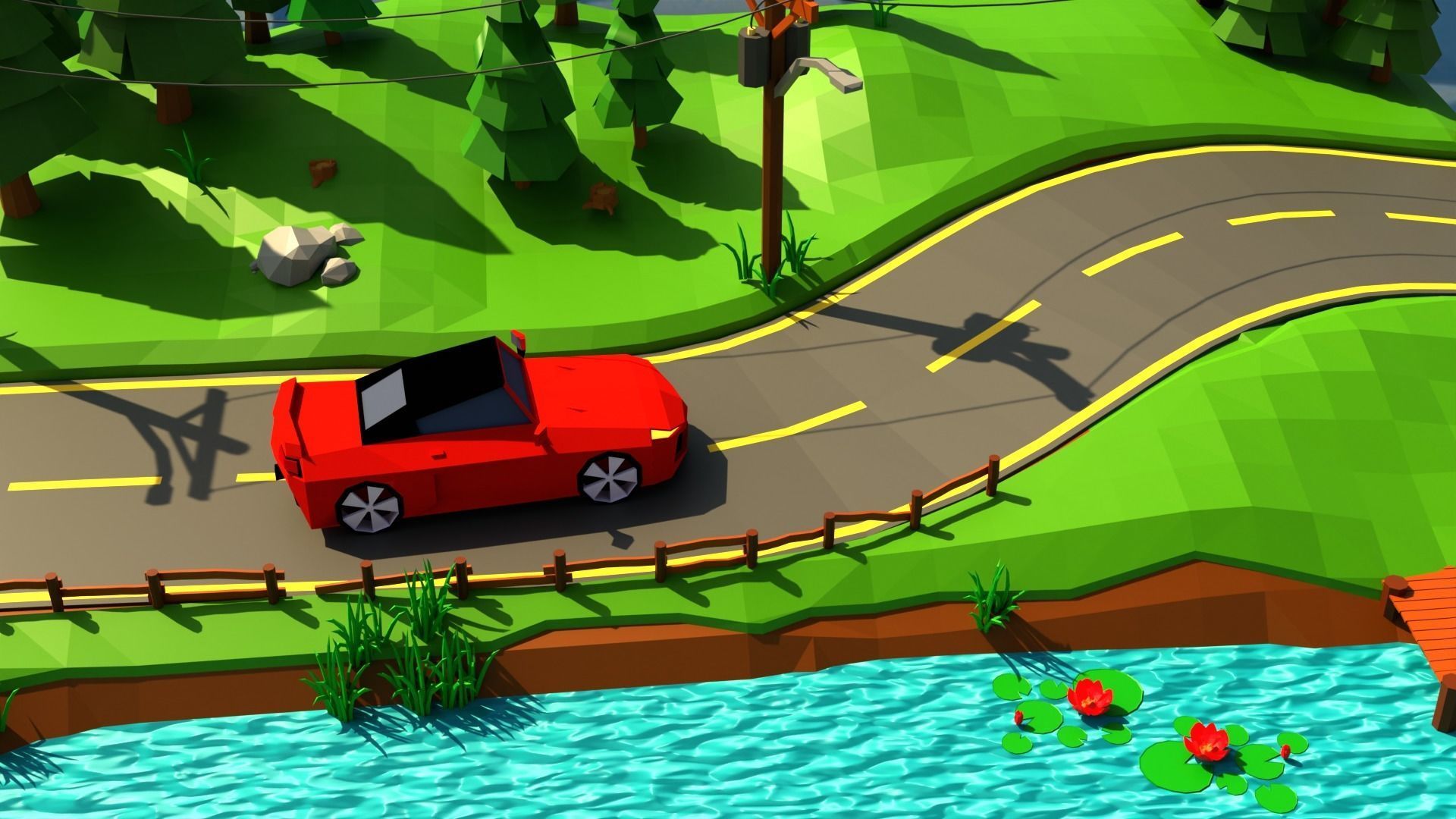 Road HT12 Low-poly 3D model_6