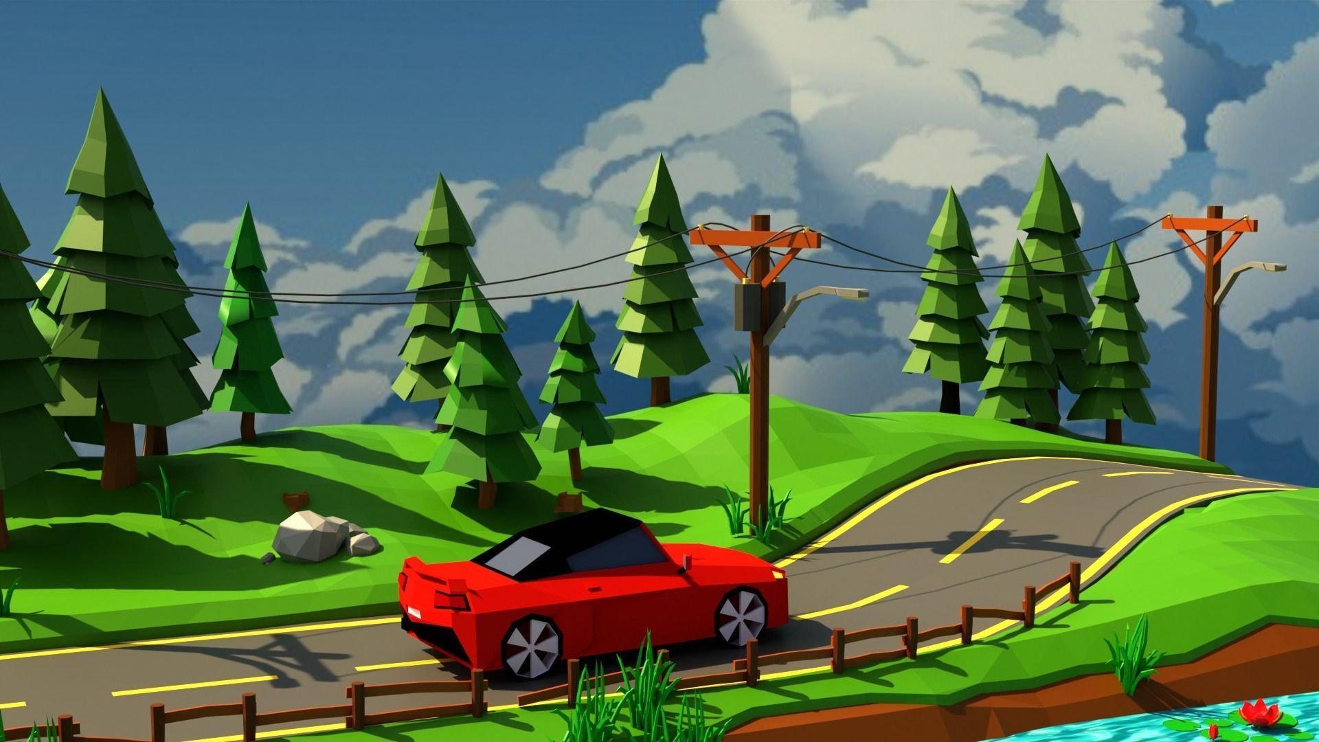 Road HT12 Low-poly 3D model_4