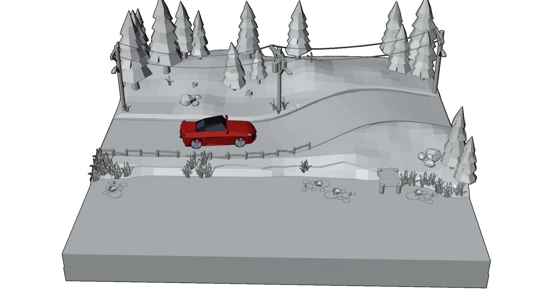 Road HT12 Low-poly 3D model_8