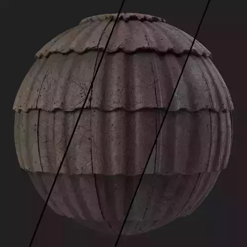 Roof Tile Materials 65- Concrete Roofing by Sbsar Seamless Pbr